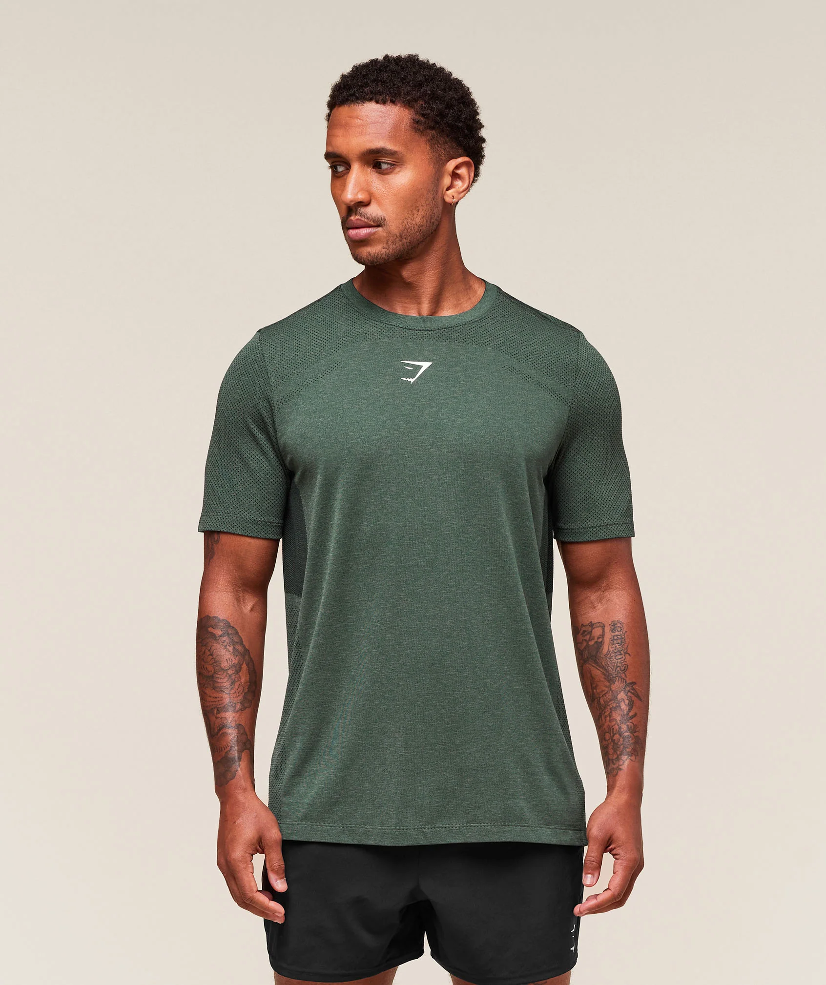 Gymshark Lightweight Seamless T-Shirt - Chalk Green/Base Green - Image 6