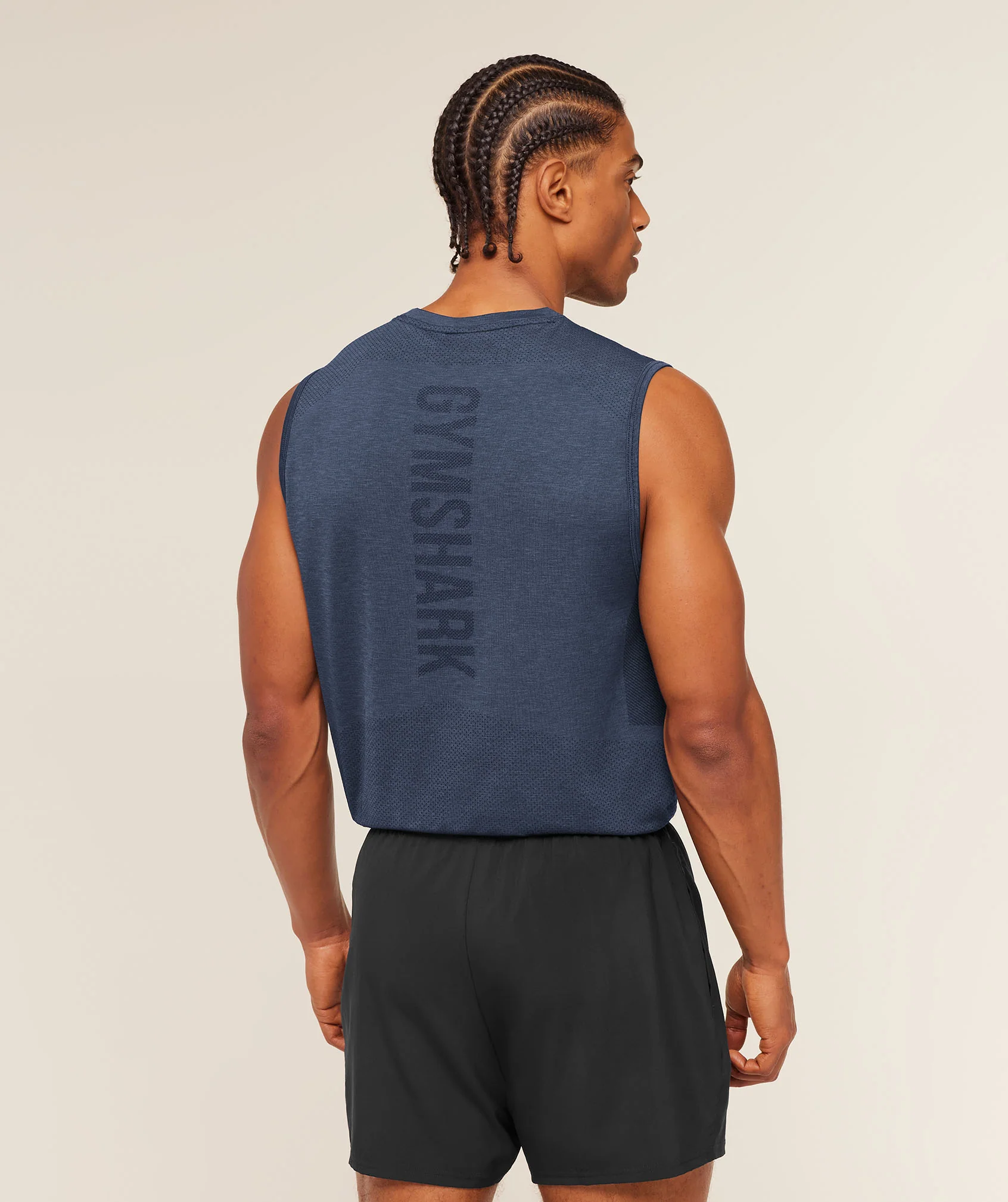Gymshark Lightweight Seamless Tank - Heavy Blue/Marl - Image 2