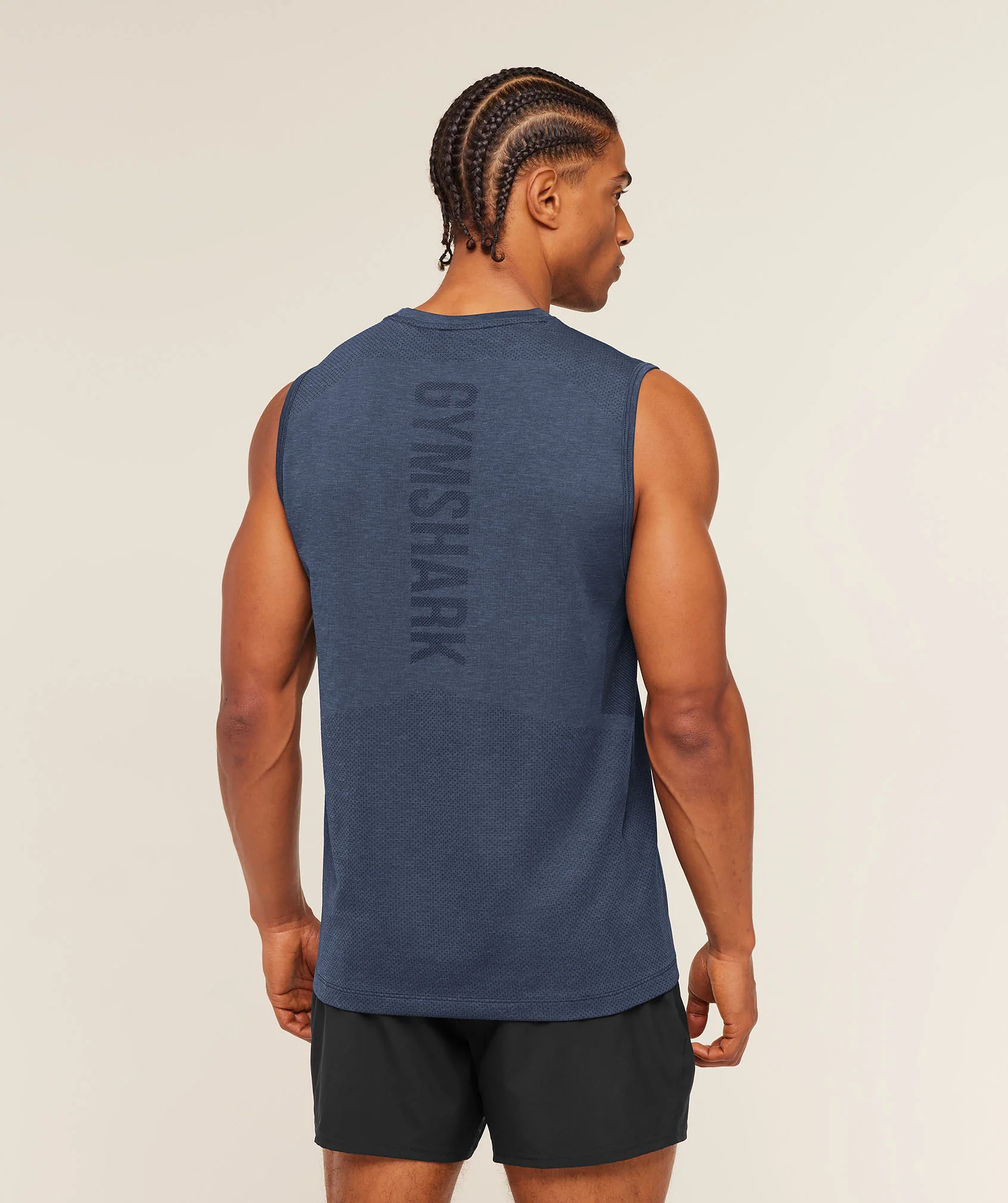 Gymshark Lightweight Seamless Tank - Heavy Blue/Marl - Image 4