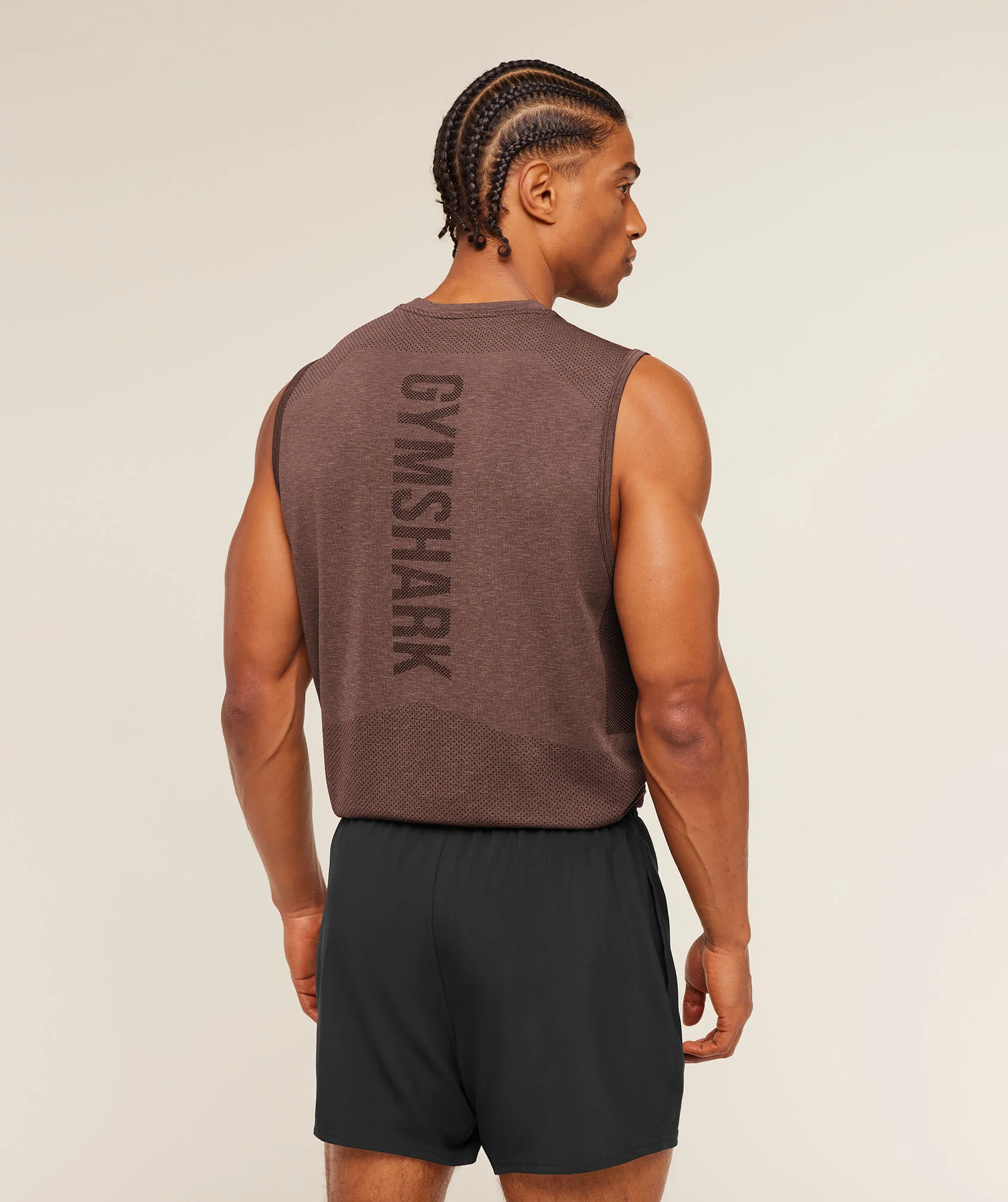 Gymshark Lightweight Seamless Tank - Soft Brown/Marl - Image 2