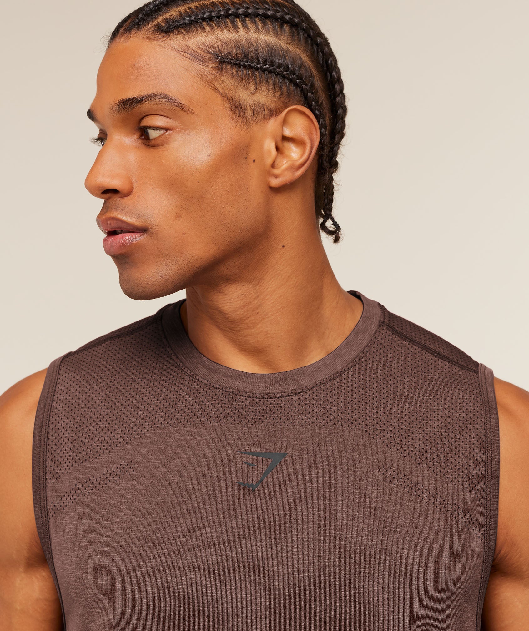 Gymshark Lightweight Seamless Tank - Soft Brown/Marl - Image 6