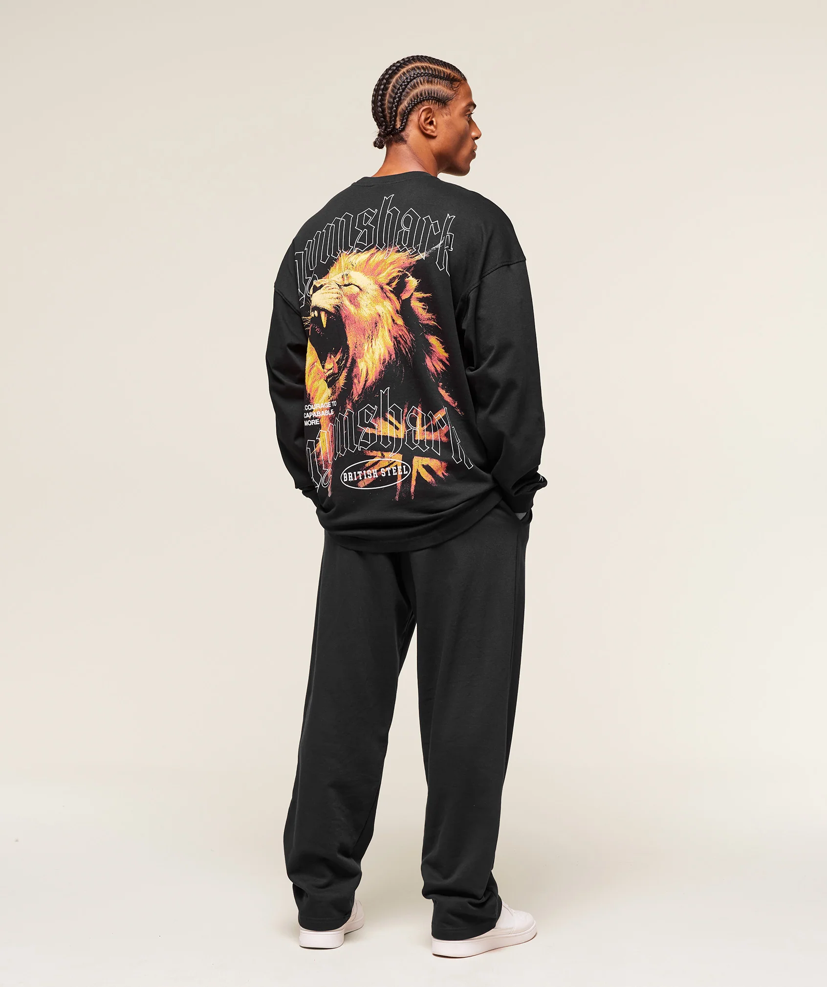 Gymshark Lion Graphic Long Sleeve T-Shirt - Black - Image 6