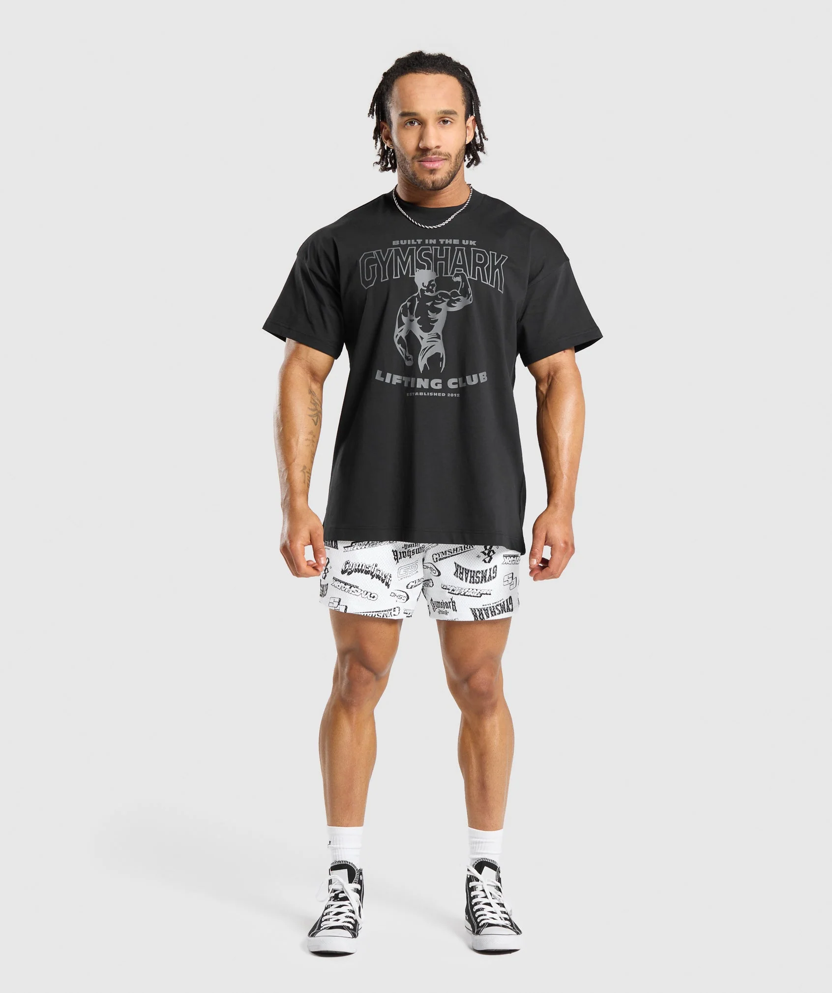 Gymshark Logomania Mesh 5" Shorts - Black - Image 4
