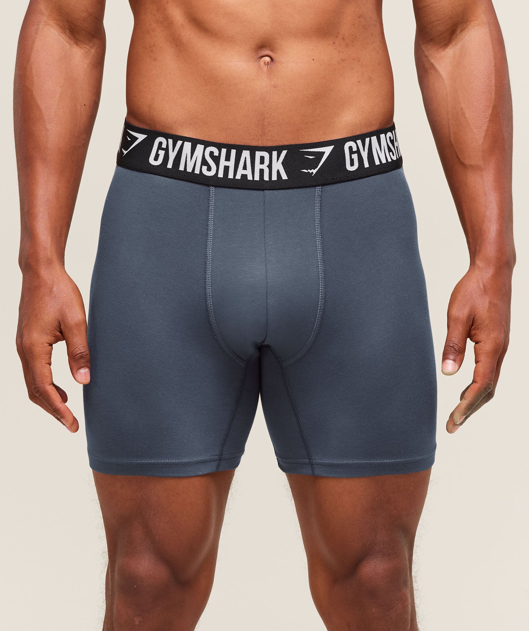 Gymshark Long Boxer Brief 3PK - Denim Grey/Titanium Blue/Black - Image 3