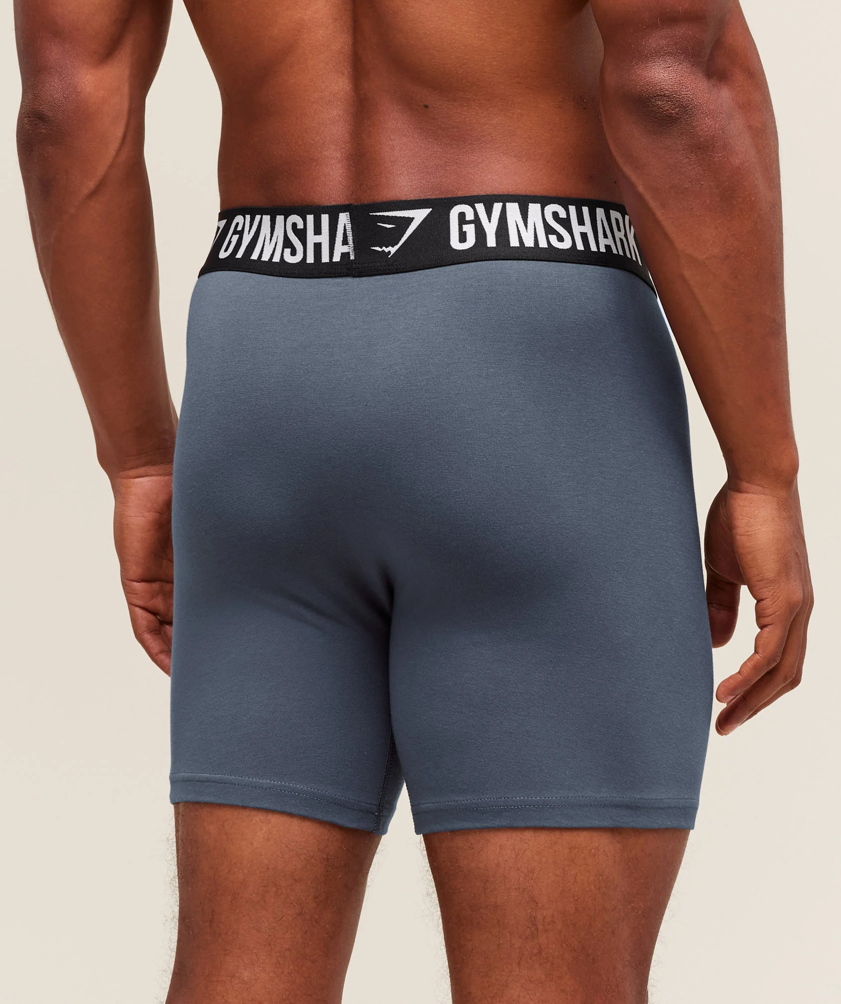 Gymshark Long Boxer Brief 3PK - Denim Grey/Titanium Blue/Black - Image 6