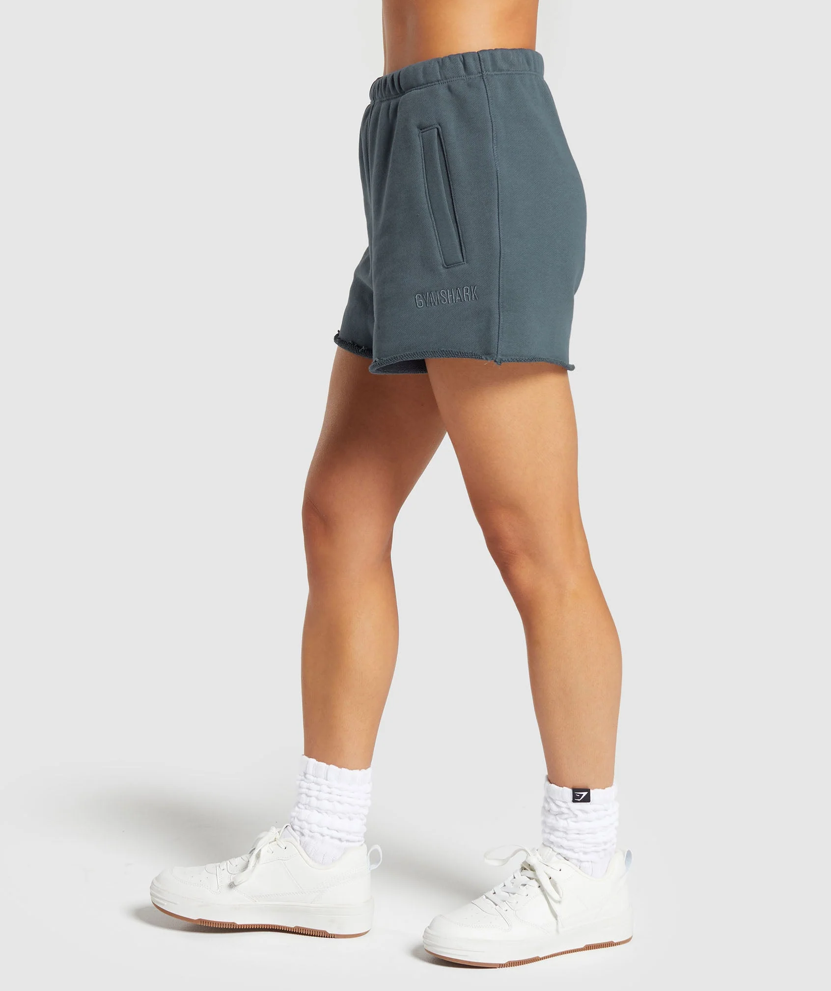 Gymshark Loopback Sweat Shorts - Titanium Blue - Image 3