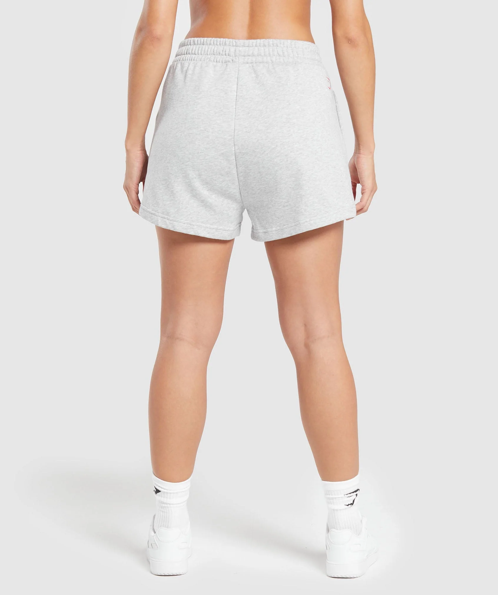 Gymshark Love Hearts Sweat Shorts - Light Grey Core Marl - Image 2