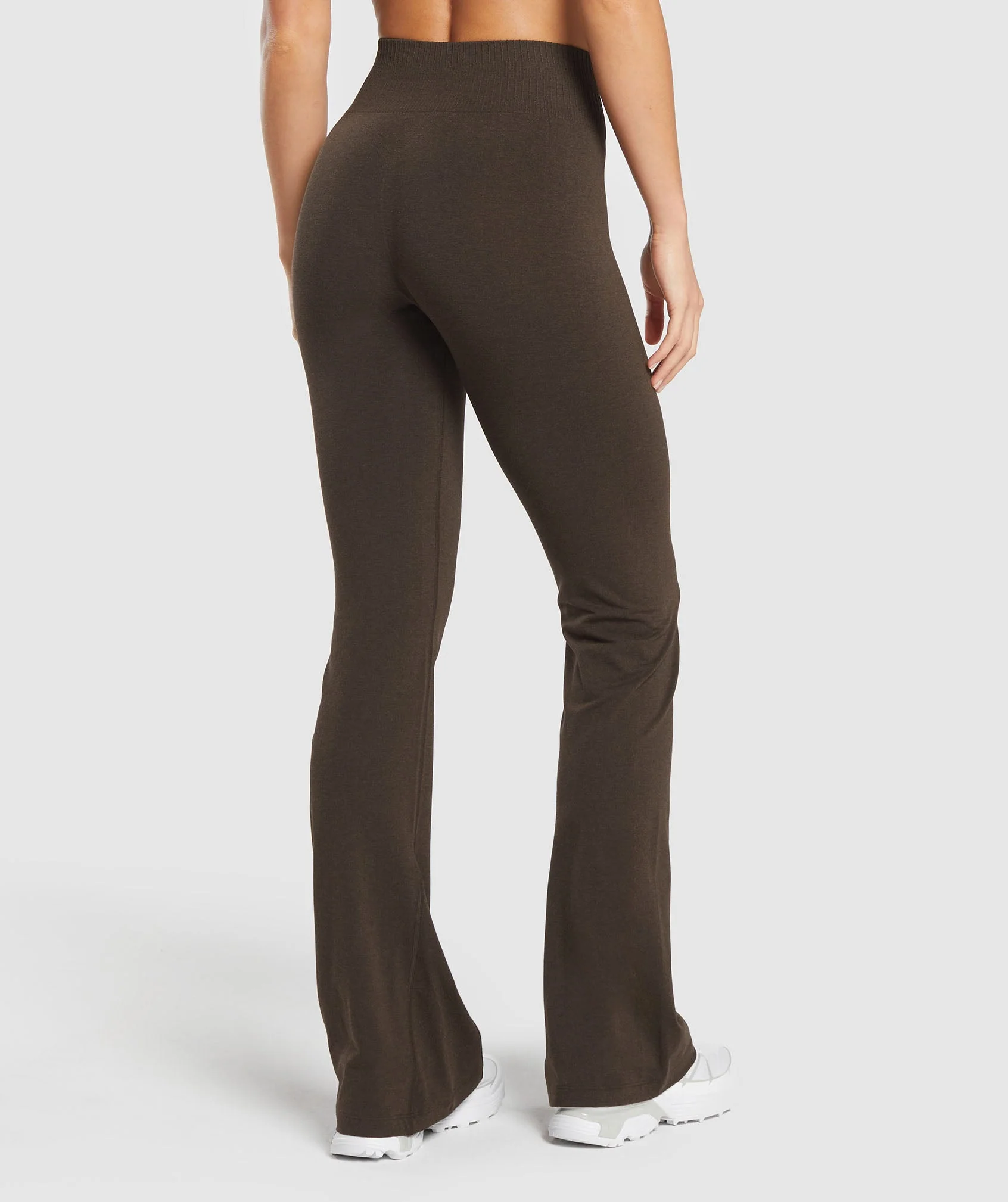 Gymshark Luxe Seamless Flare Leggings - Walnut Brown Marl - Image 2