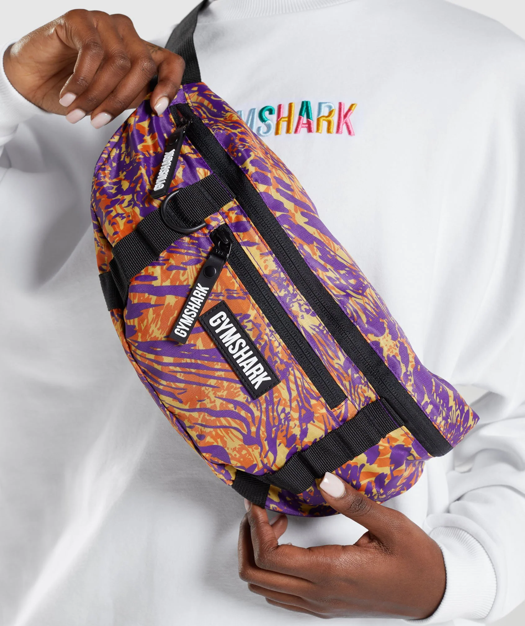Gymshark Animal Print Sling Bag - Orange Print - Image 2