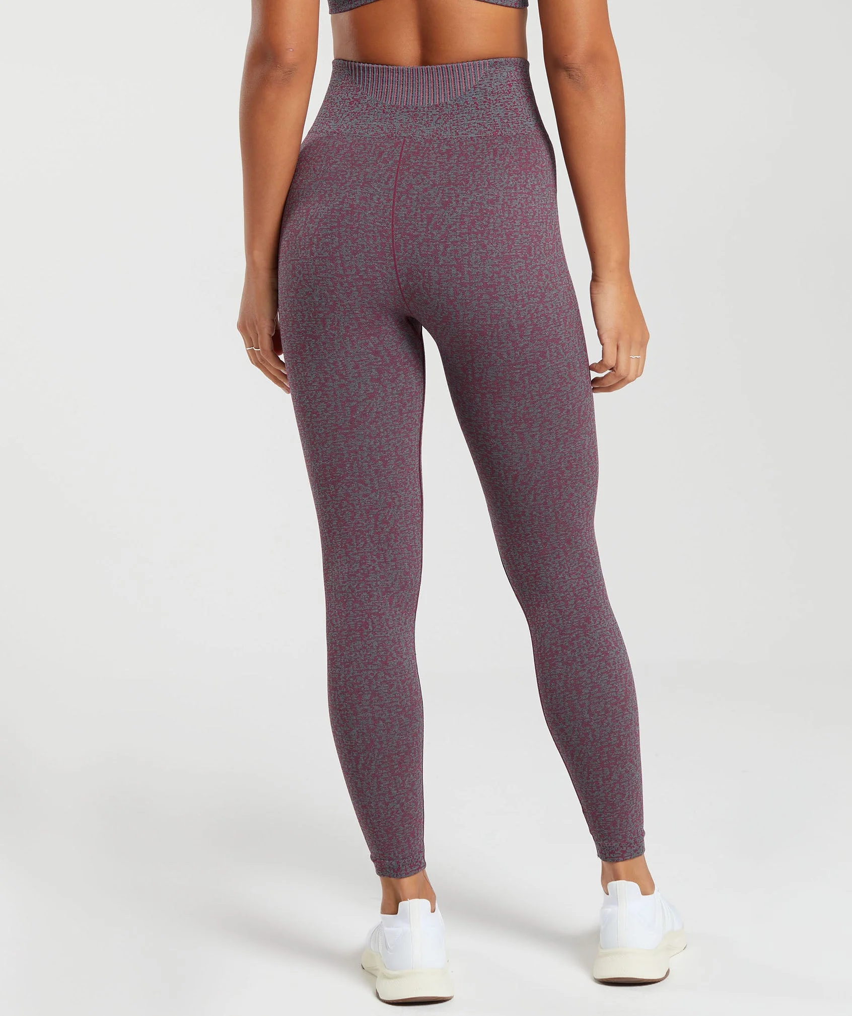 Gymshark Marl Seamless Leggings - Plum Pink Marl/Dark Grey Marl/Plum Pink - Image 2
