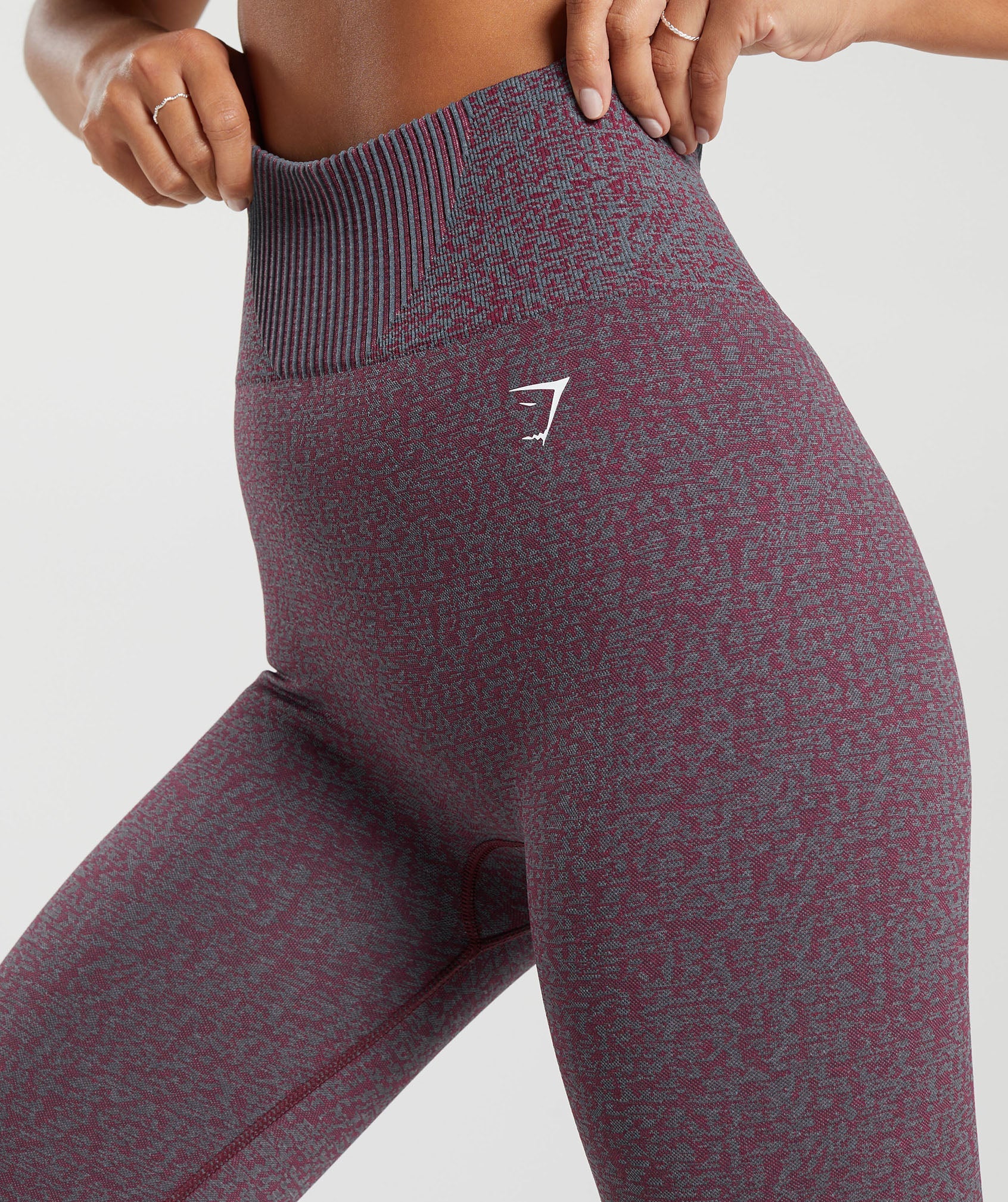 Gymshark Marl Seamless Leggings - Plum Pink Marl/Dark Grey Marl/Plum Pink - Image 6