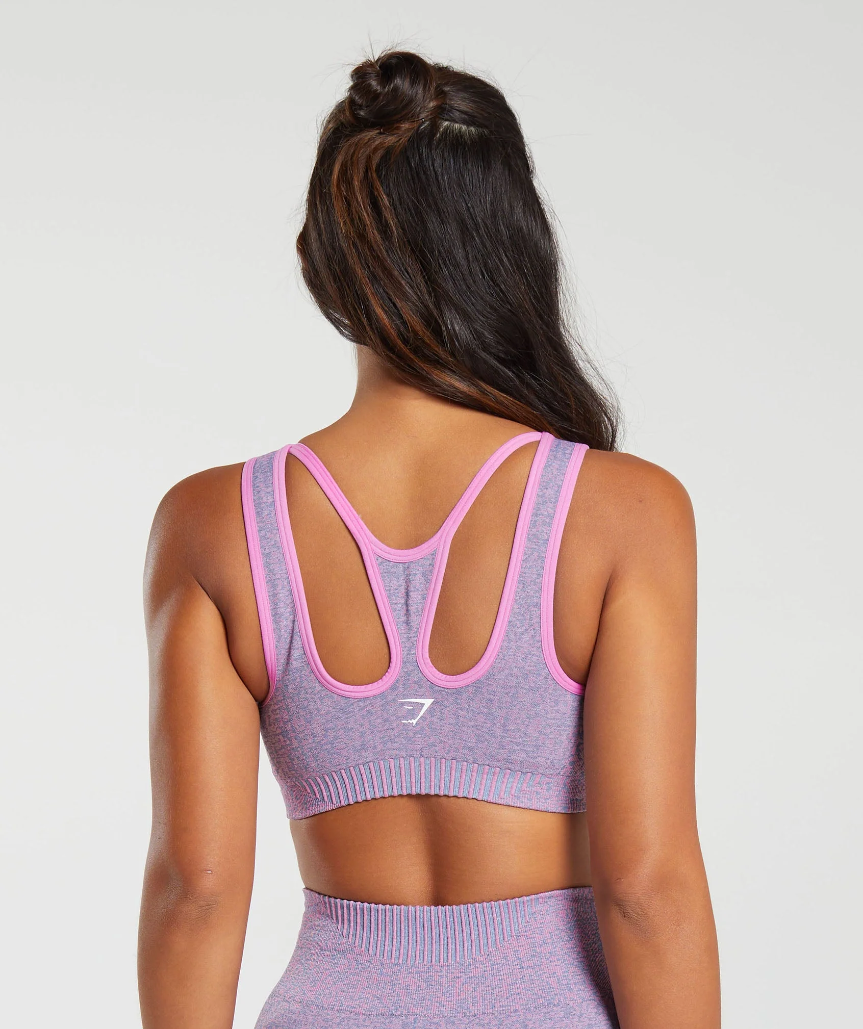 Gymshark Marl Seamless Scoop Bra - Light Pink/Light Blue Marl/Sherbet Pink - Image 2