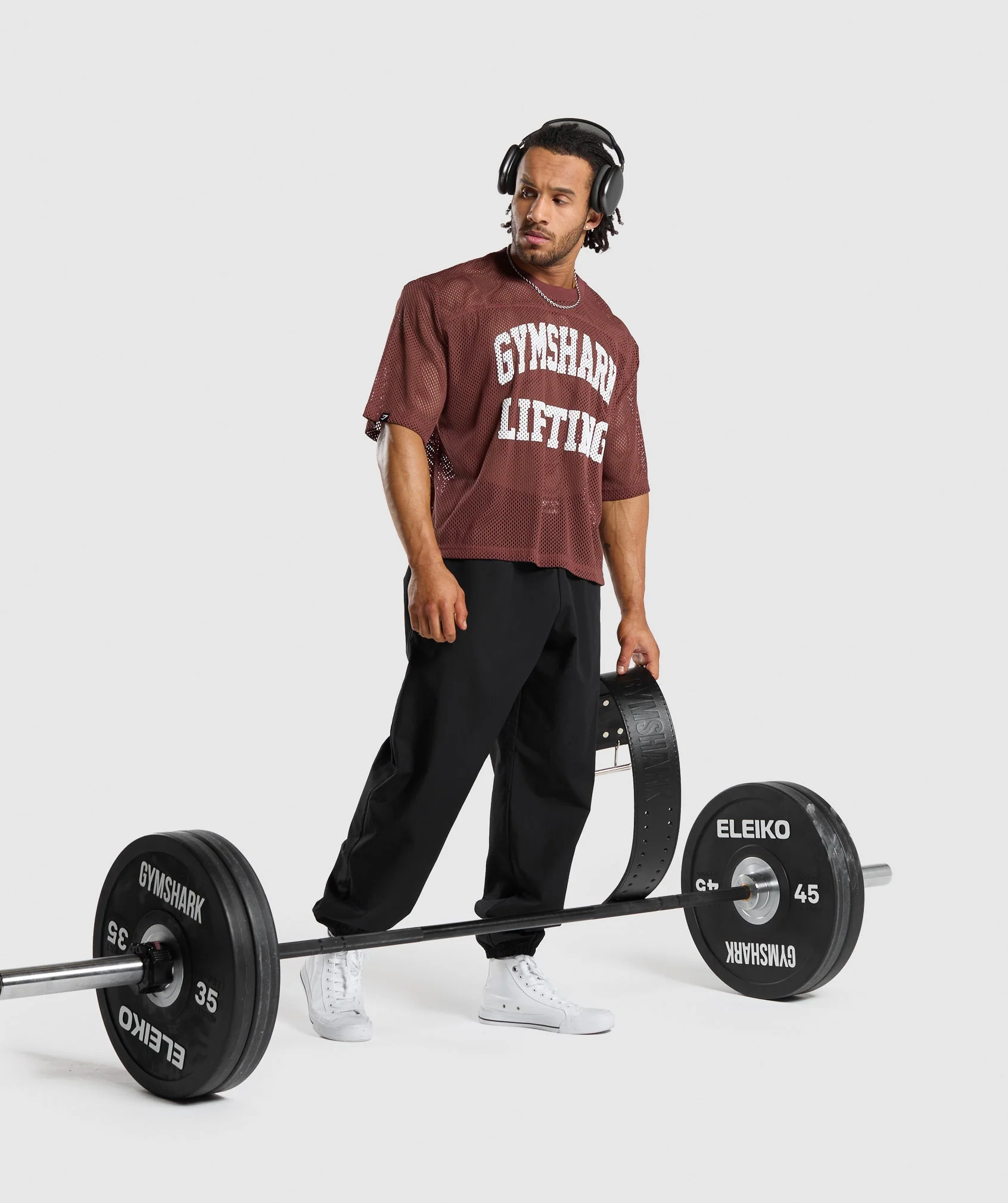 Gymshark Mesh Oversized T-Shirt - Burgundy Brown - Image 4