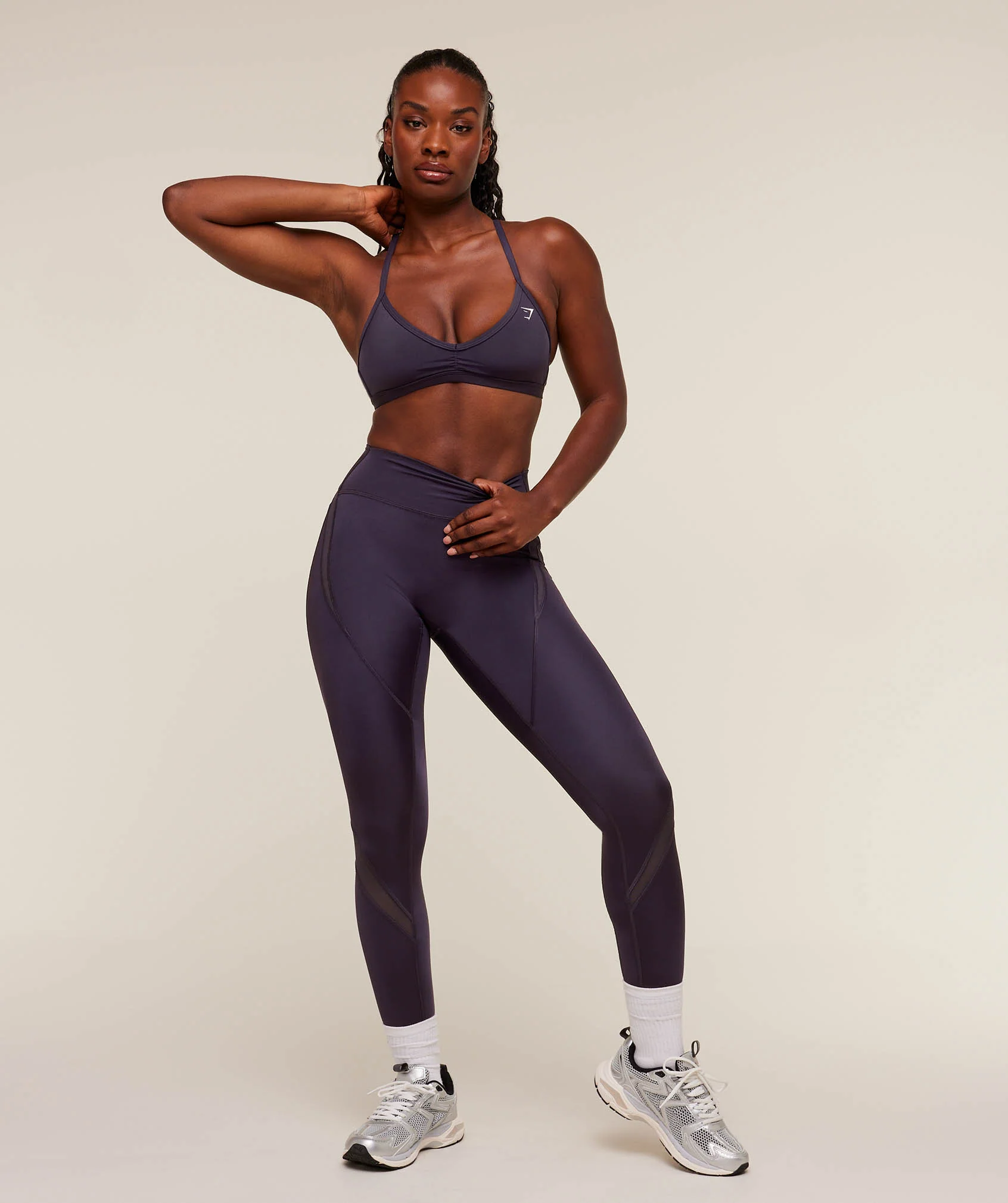 Gymshark Mesh Panel Leggings - Midnight Purple - Image 4