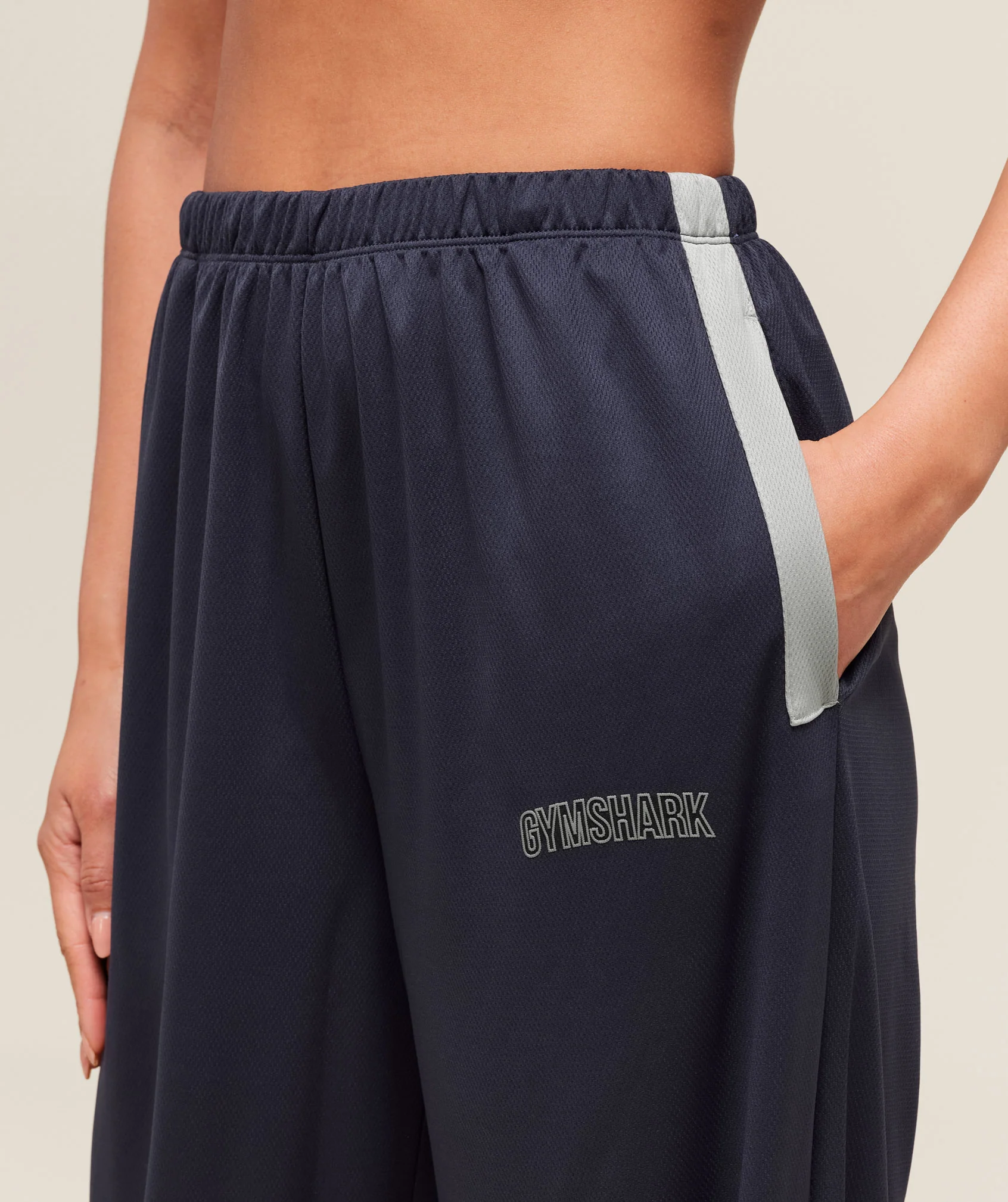 Gymshark Mesh Straight Leg Pants - Heavy Blue/Stone Grey - Image 5