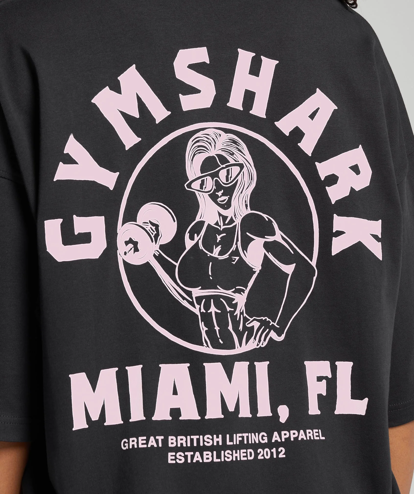 Gymshark Miami Graphic T-Shirt - Black/Dolly Pink - Image 6