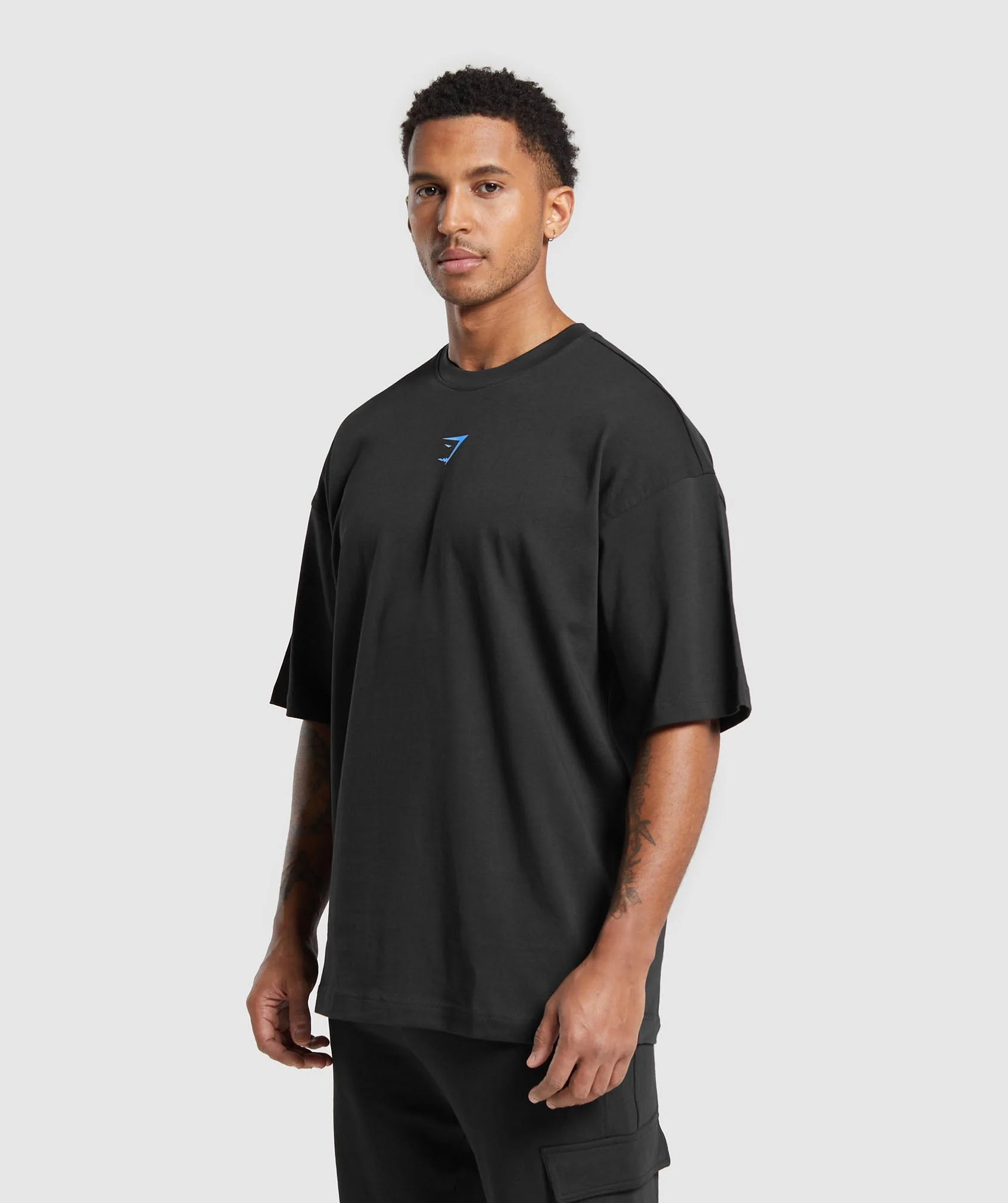 Gymshark Miami Graphic T-Shirt - Black/Lats Blue - Image 3
