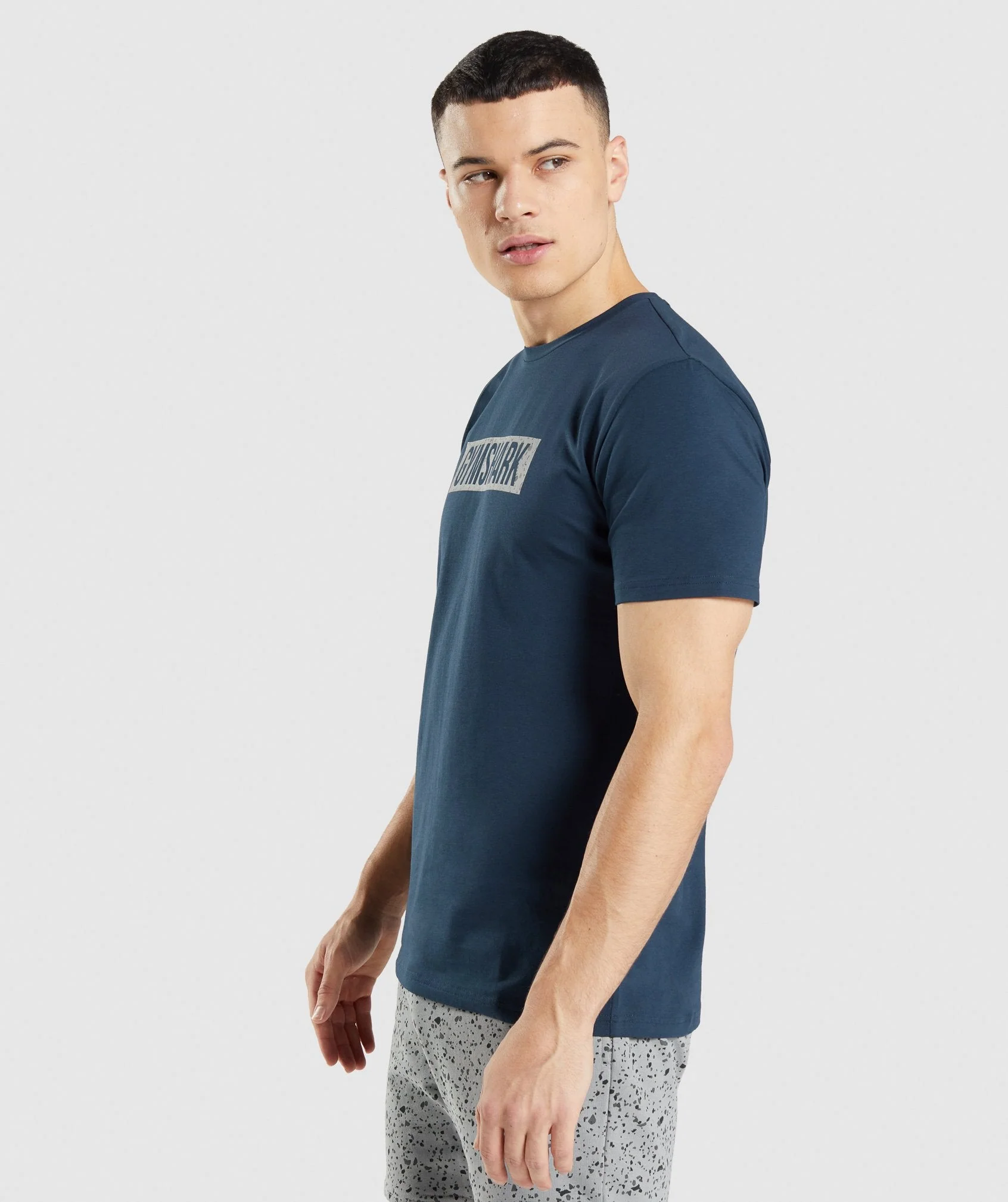 Gymshark Micro Print Block Infill T-Shirt - Navy - Image 3