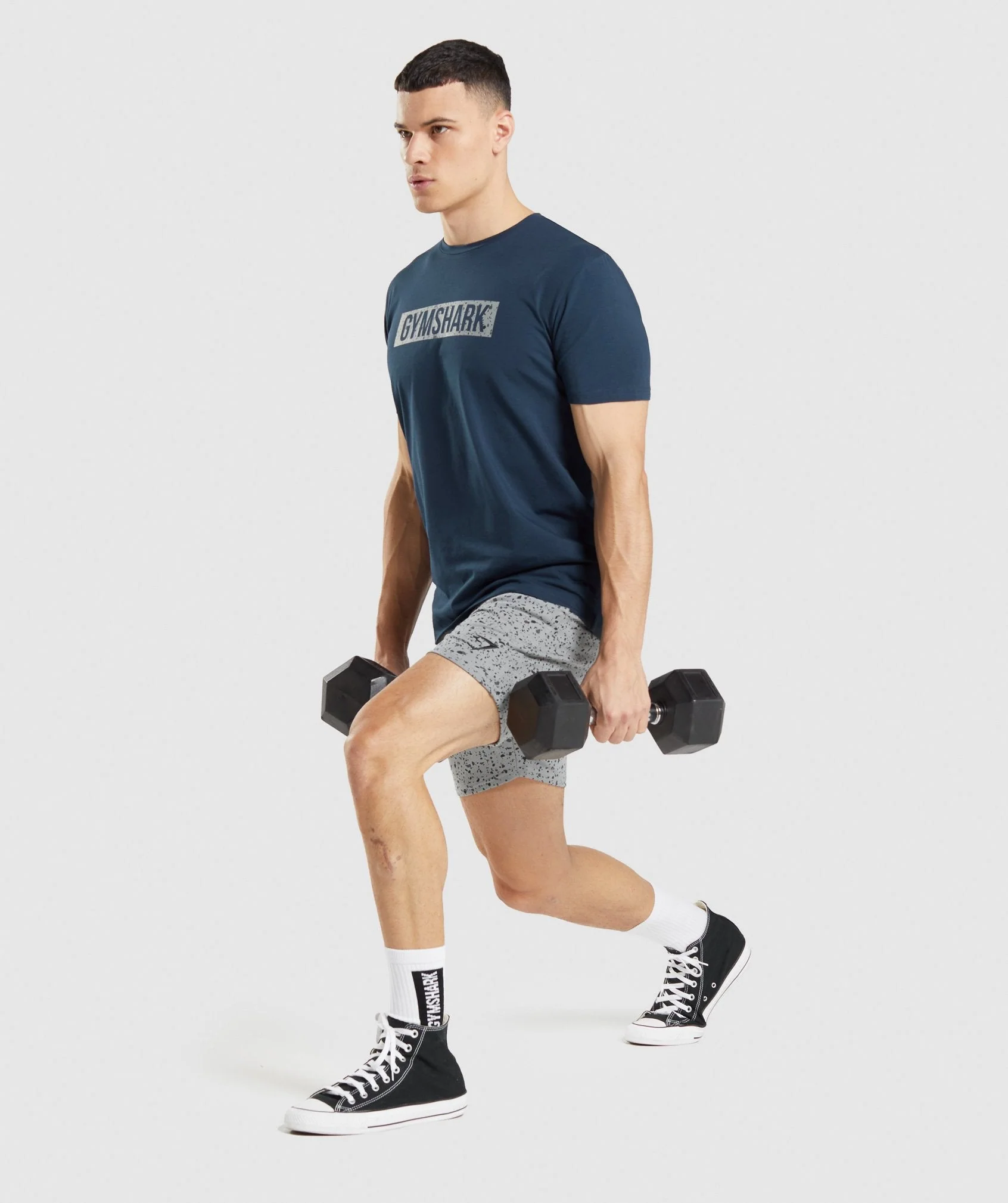 Gymshark Micro Print Block Infill T-Shirt - Navy - Image 4