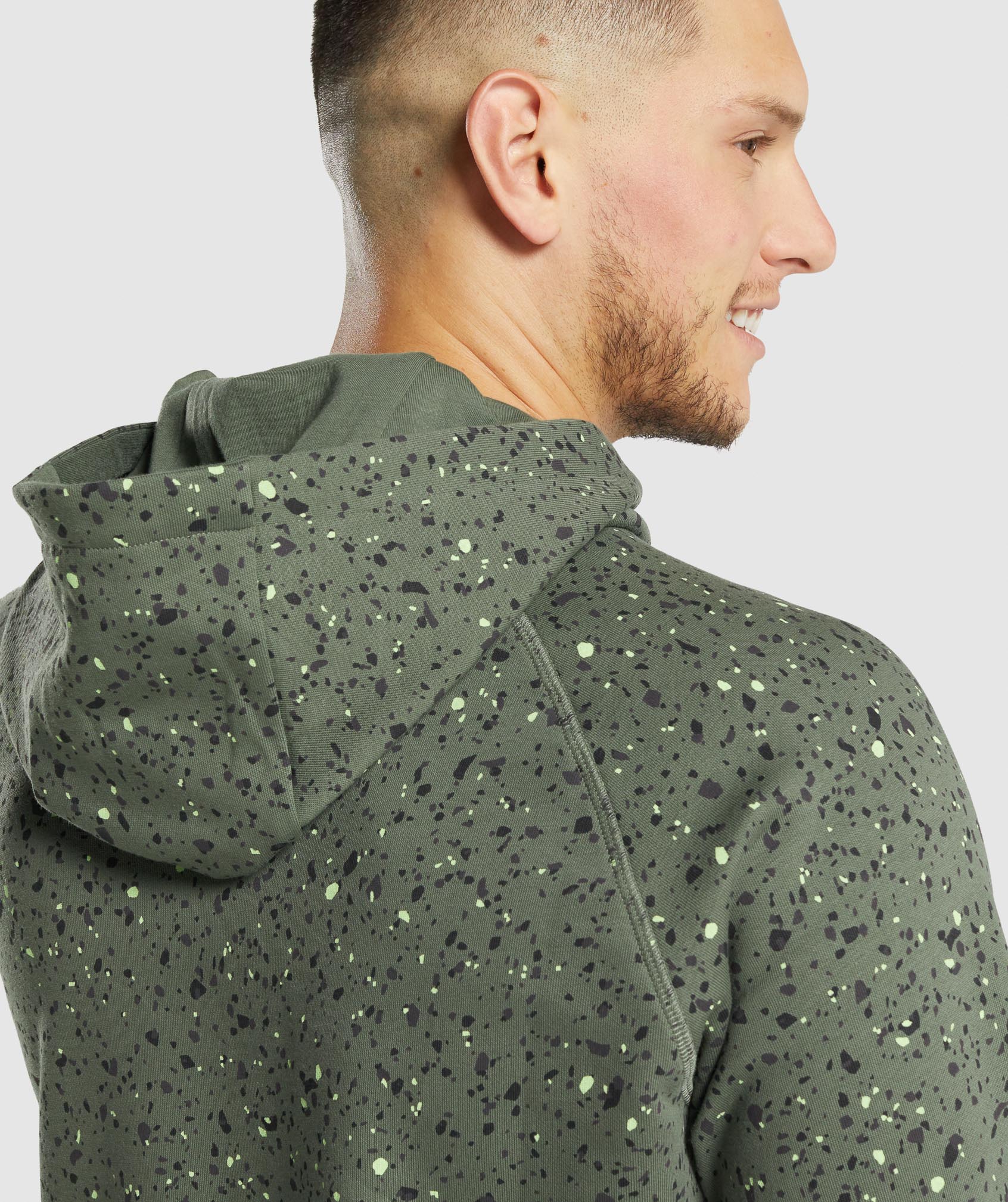 Gymshark Micro Print Hoodie - Green - Image 6