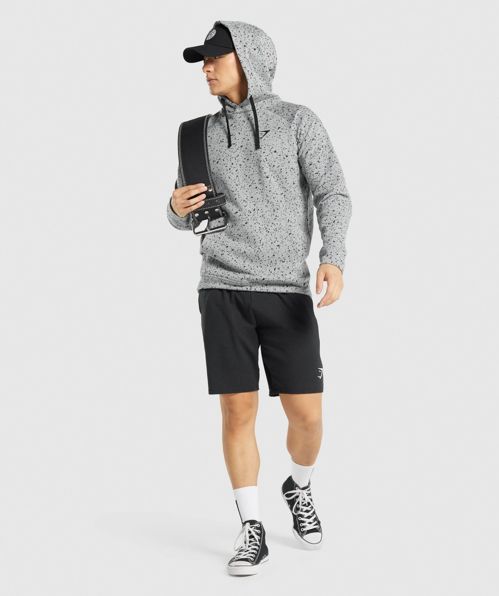Gymshark Micro Print Hoodie - Light Grey Print - Image 4