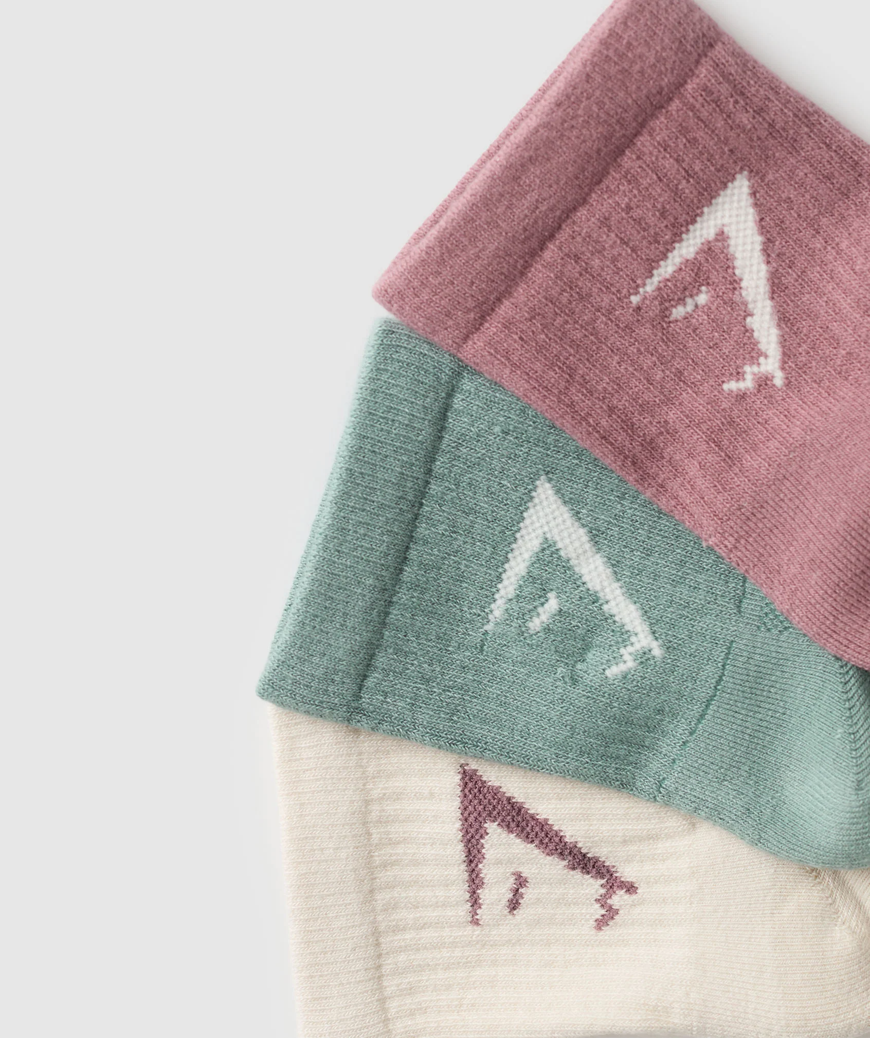 Gymshark Midi 3pk Socks - Calm Pink/Celeste Blue/Oat White - Image 2