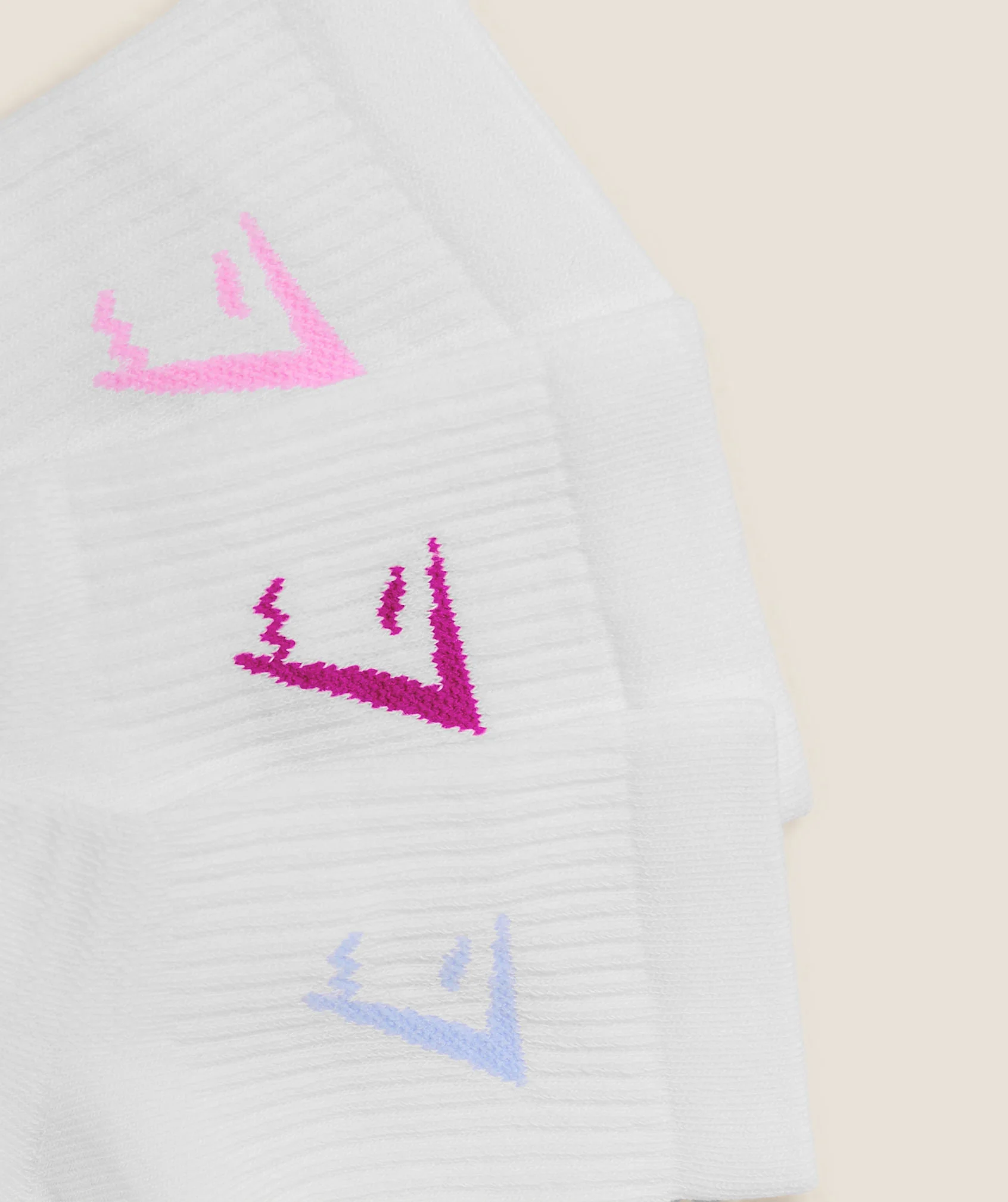 Gymshark Midi Socks 3pk -  White /  Chilled Blue /  Focus Pink /  Super-Set Pink - Image 2