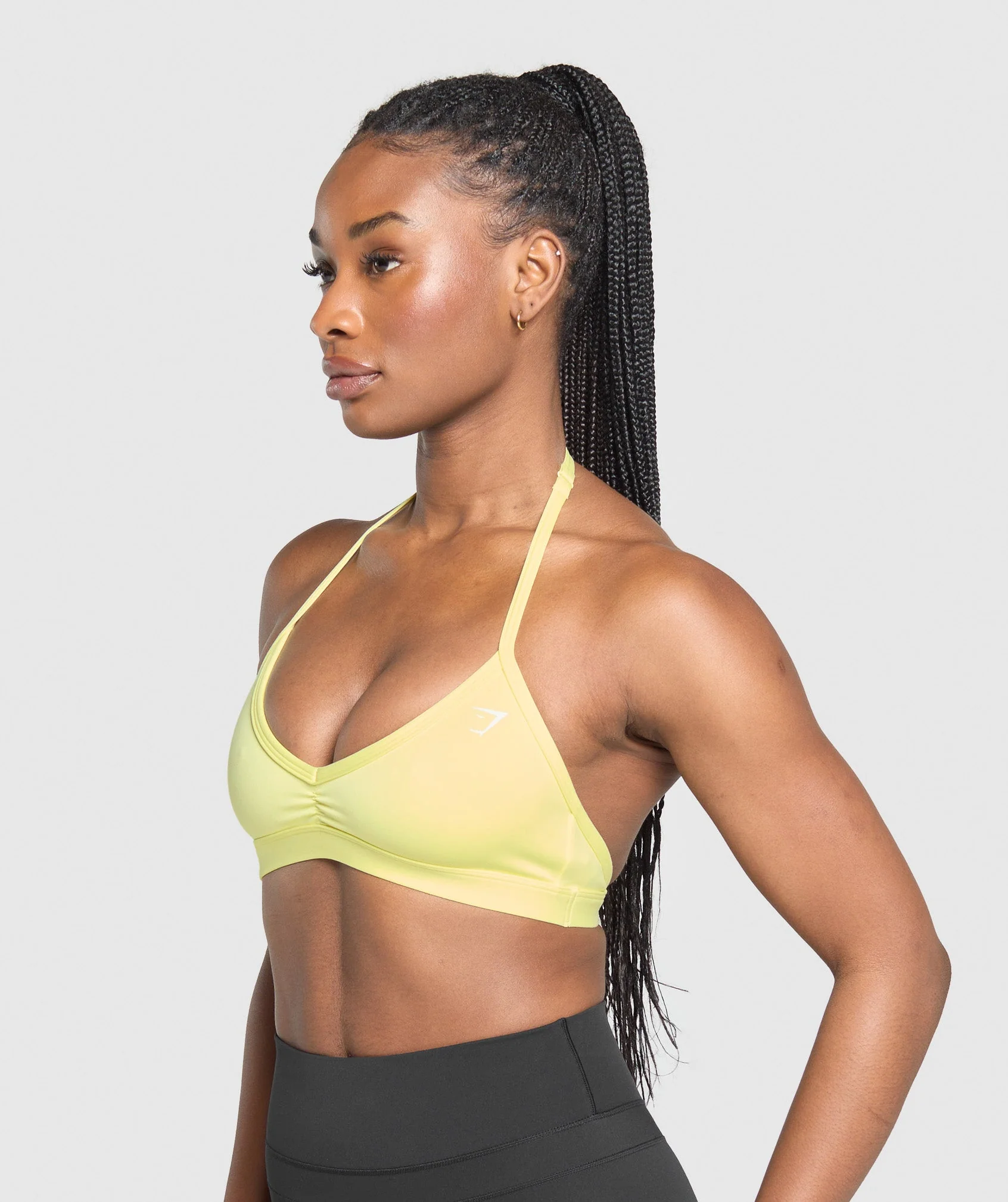 Gymshark Minimal Halterneck Sports Bra - Refresh Yellow - Image 3