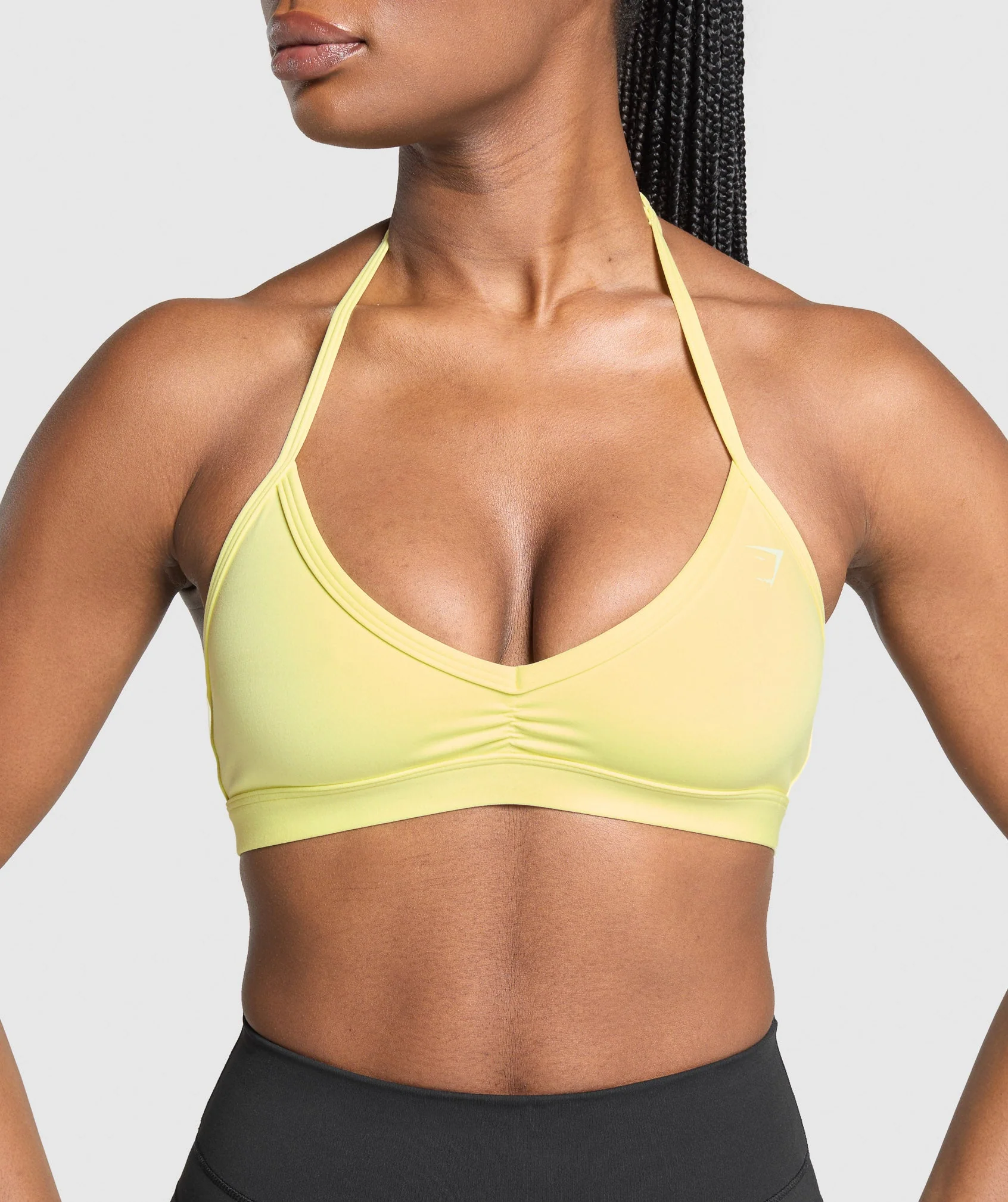 Gymshark Minimal Halterneck Sports Bra - Refresh Yellow - Image 5