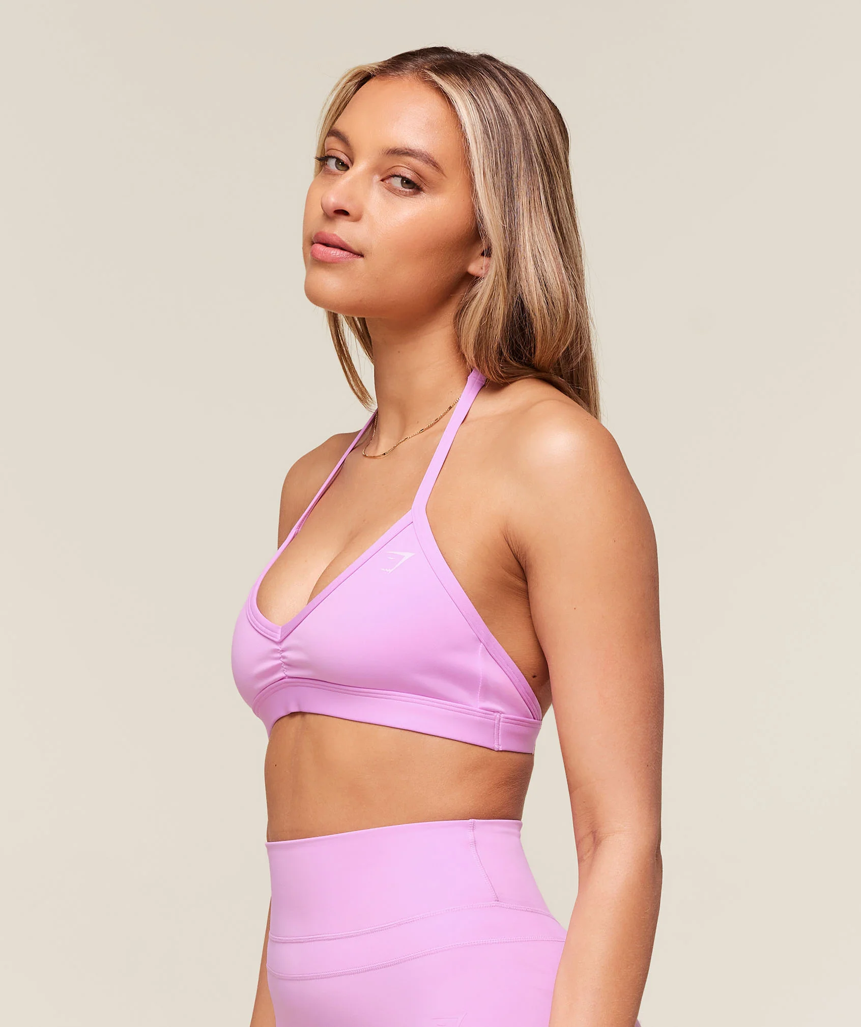 Gymshark Minimal Halterneck Sports Bra - Sour Pink - Image 4