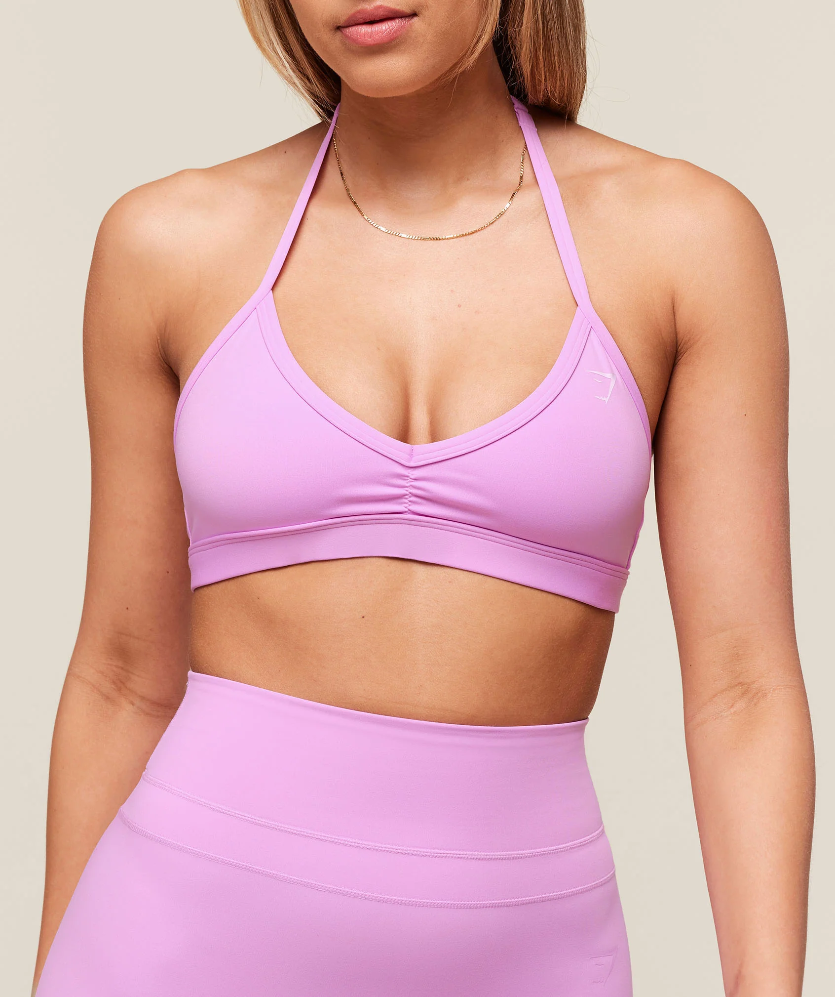 Gymshark Minimal Halterneck Sports Bra - Sour Pink - Image 5