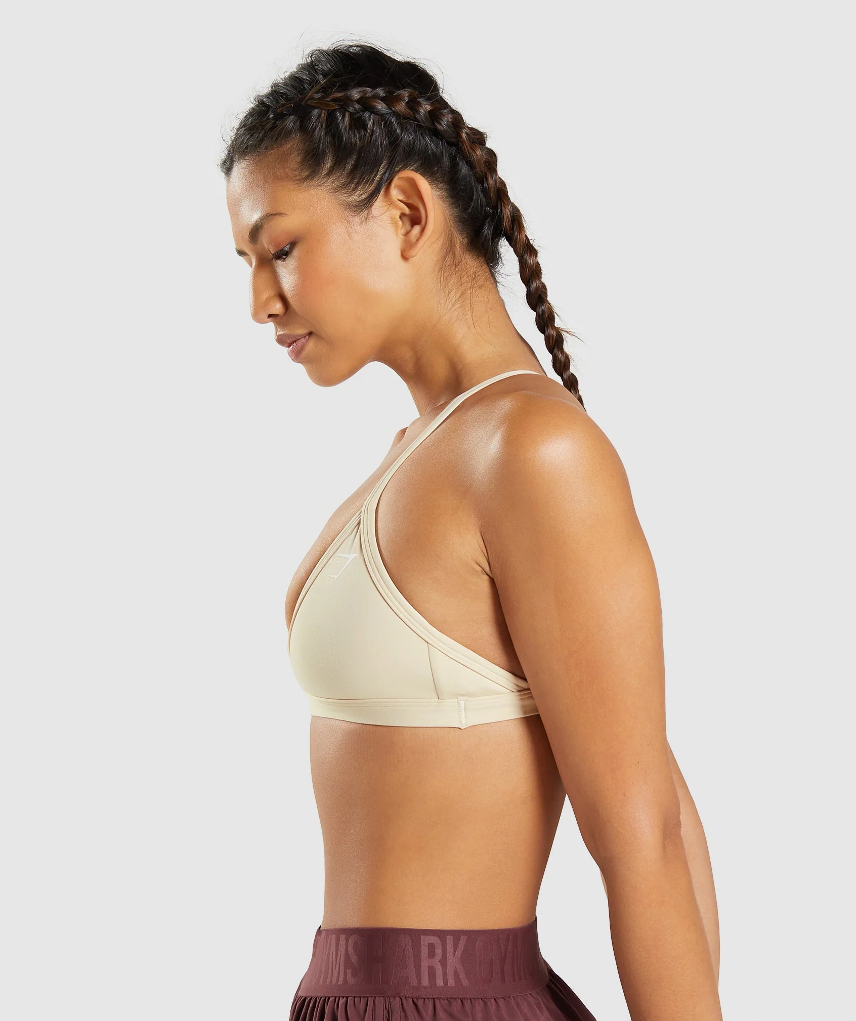 Gymshark Minimal Sports Bra - Vanilla Brown - Image 3