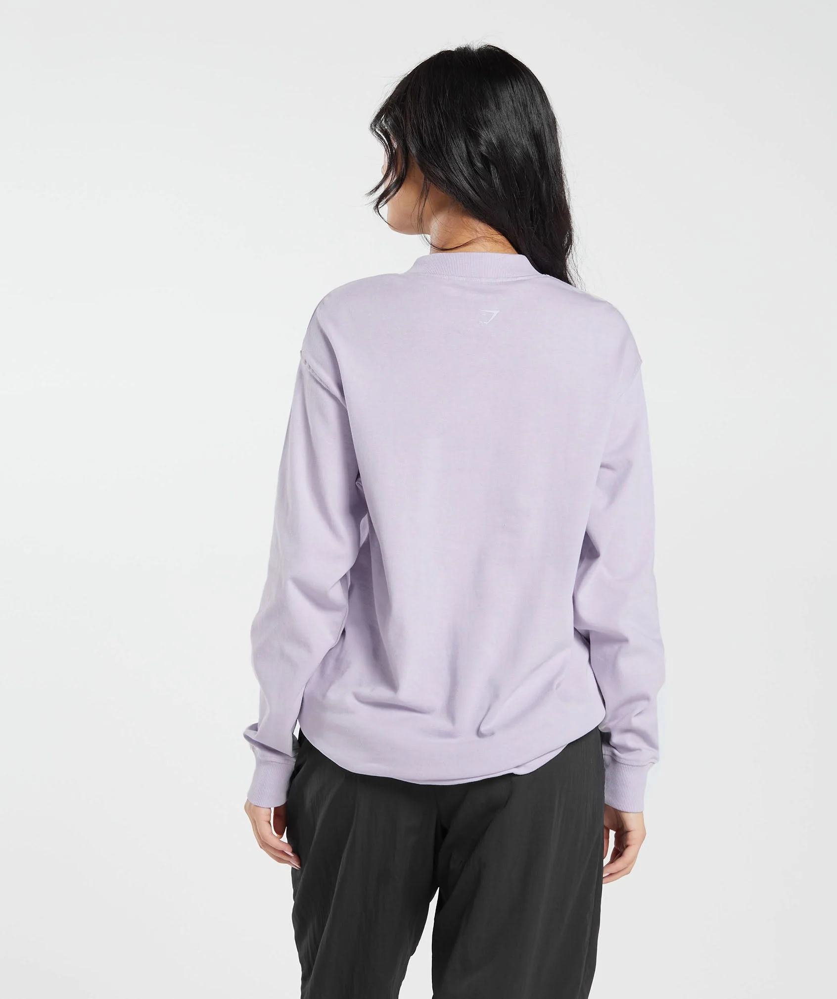 Gymshark Monogram Oversized Long Sleeve Top - Moon Purple - Image 2