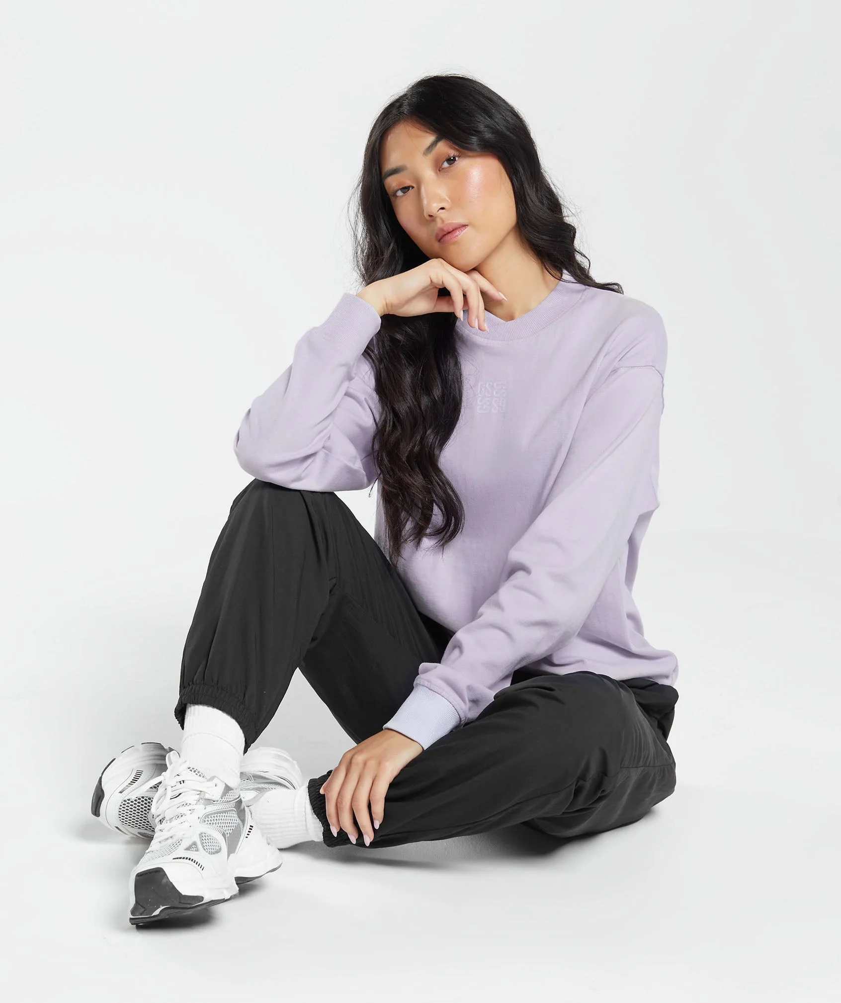Gymshark Monogram Oversized Long Sleeve Top - Moon Purple - Image 4