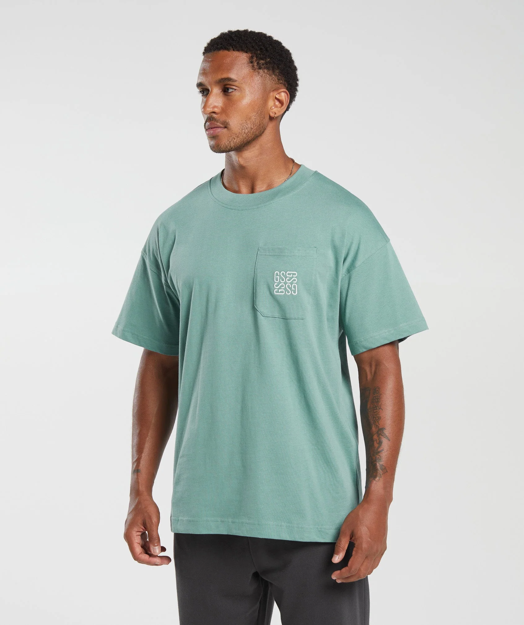 Gymshark Monogram T-Shirt - Ink Teal - Image 3