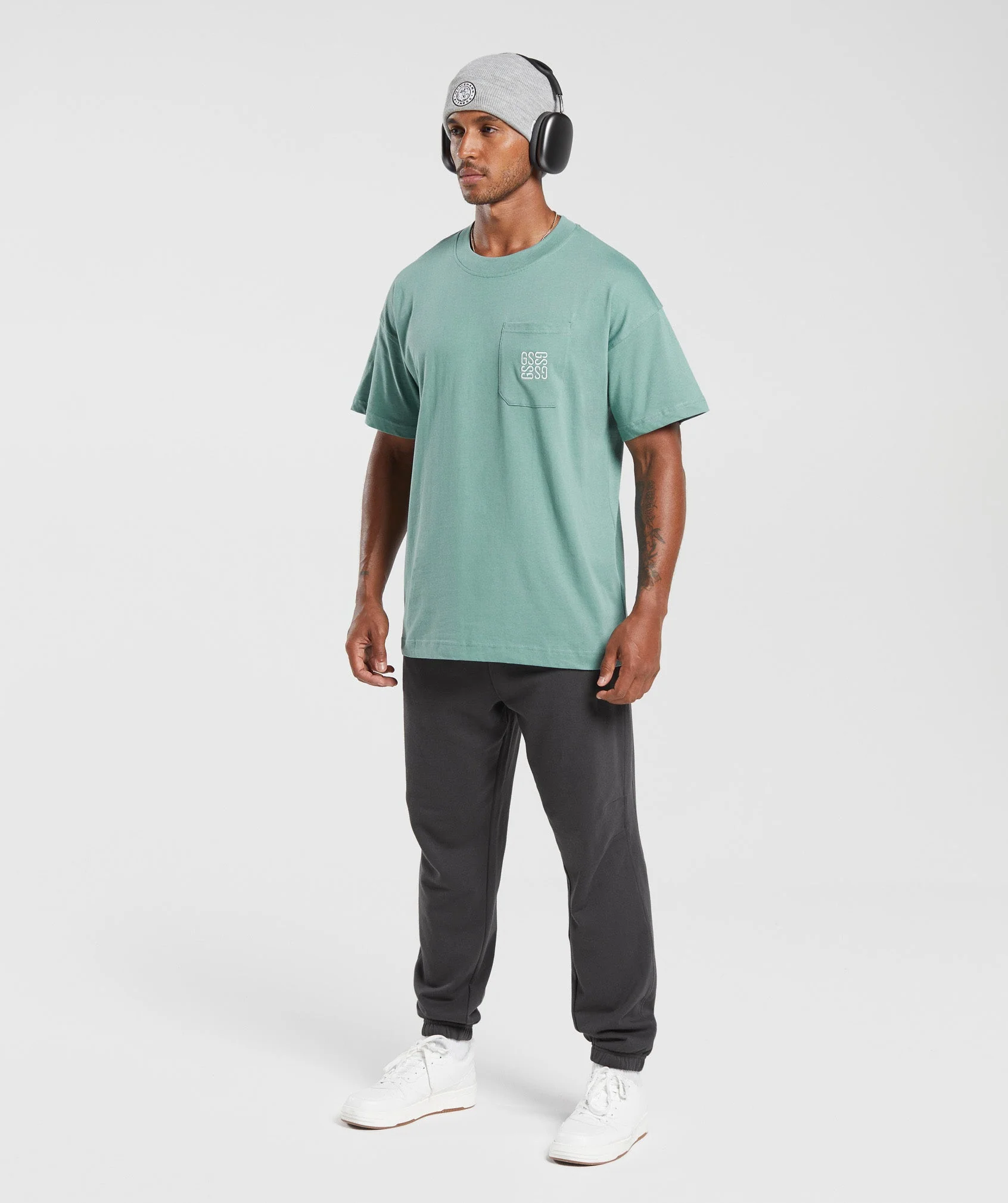 Gymshark Monogram T-Shirt - Ink Teal - Image 4