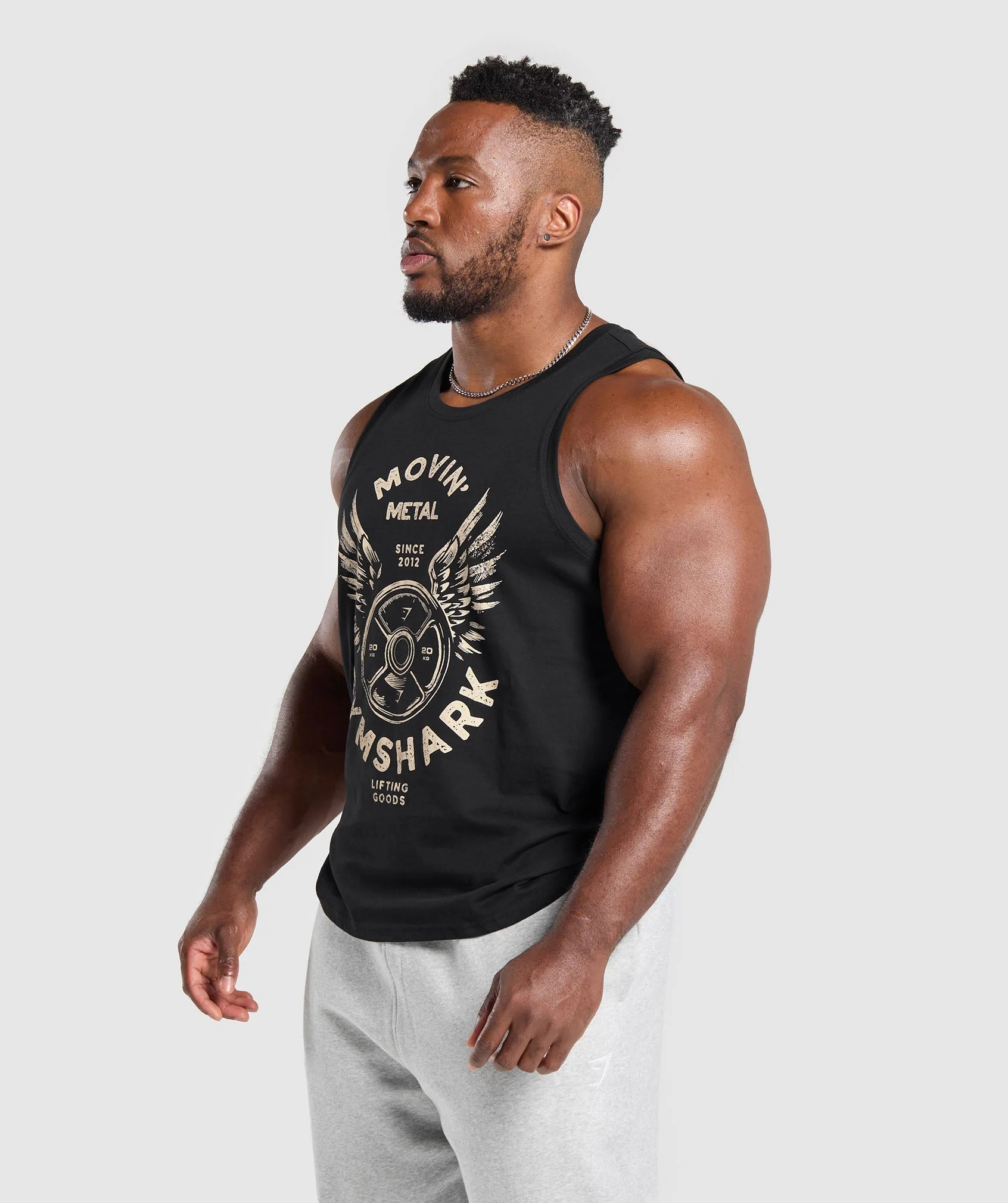 Gymshark Movin' Metal Graphic Tank - Black - Image 3