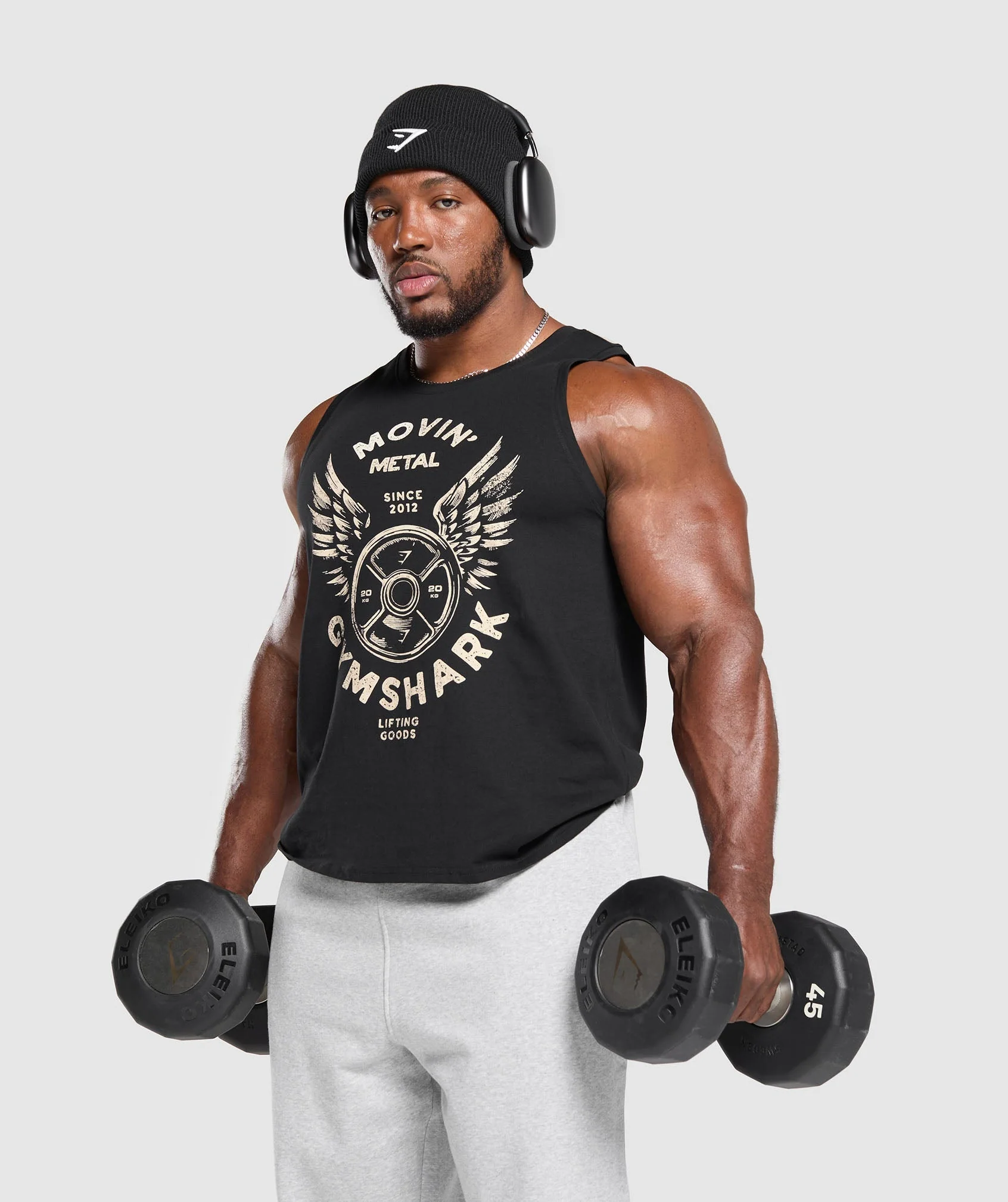 Gymshark Movin' Metal Graphic Tank - Black - Image 5