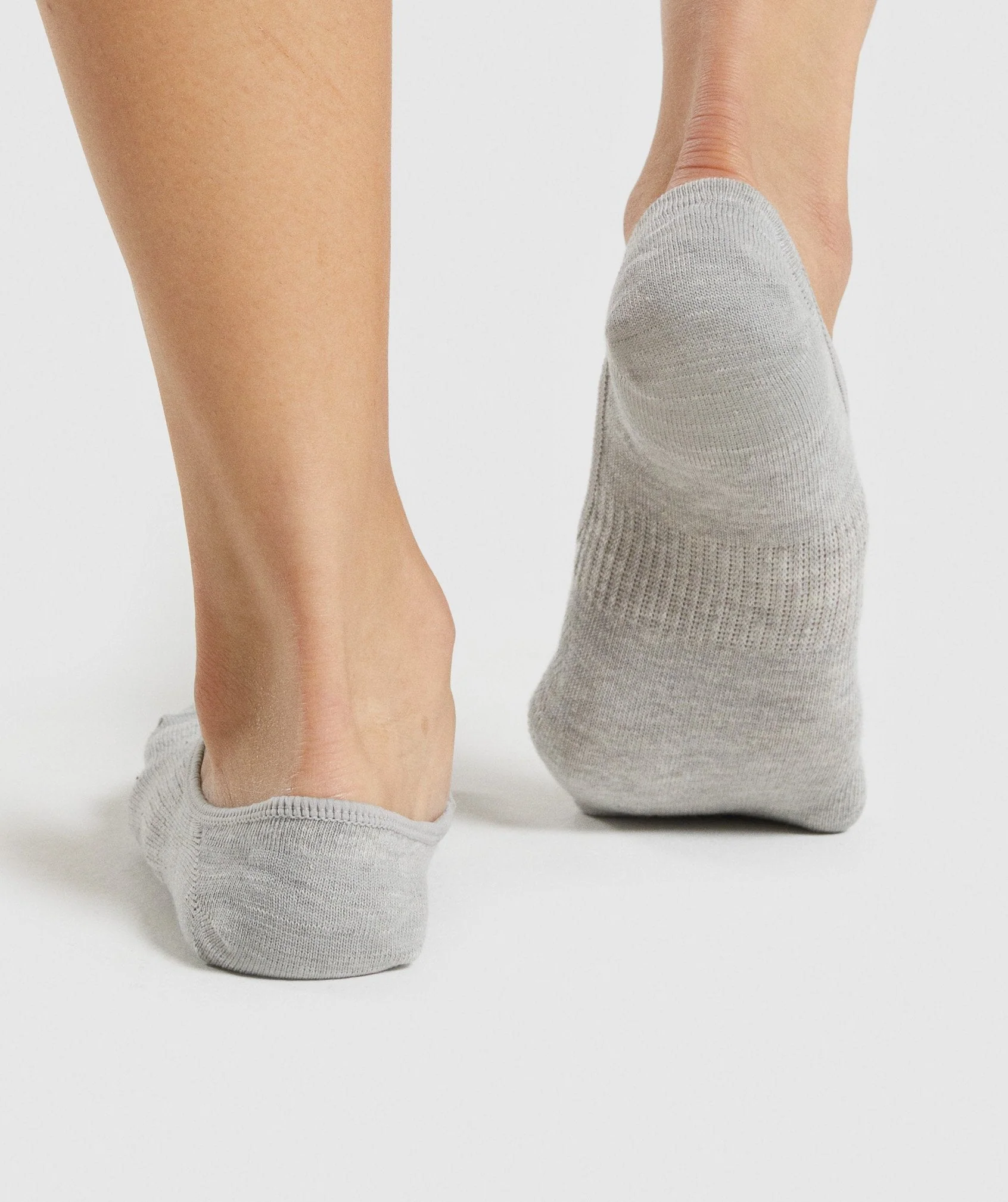 Gymshark No Show Socks 3pk - White/Light Grey Marl/Black - Image 5