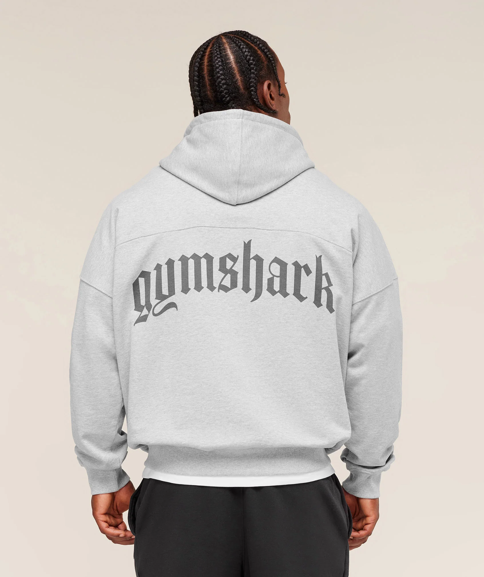 Gymshark Olde English Hoodie - Soft Grey Marl - Image 2