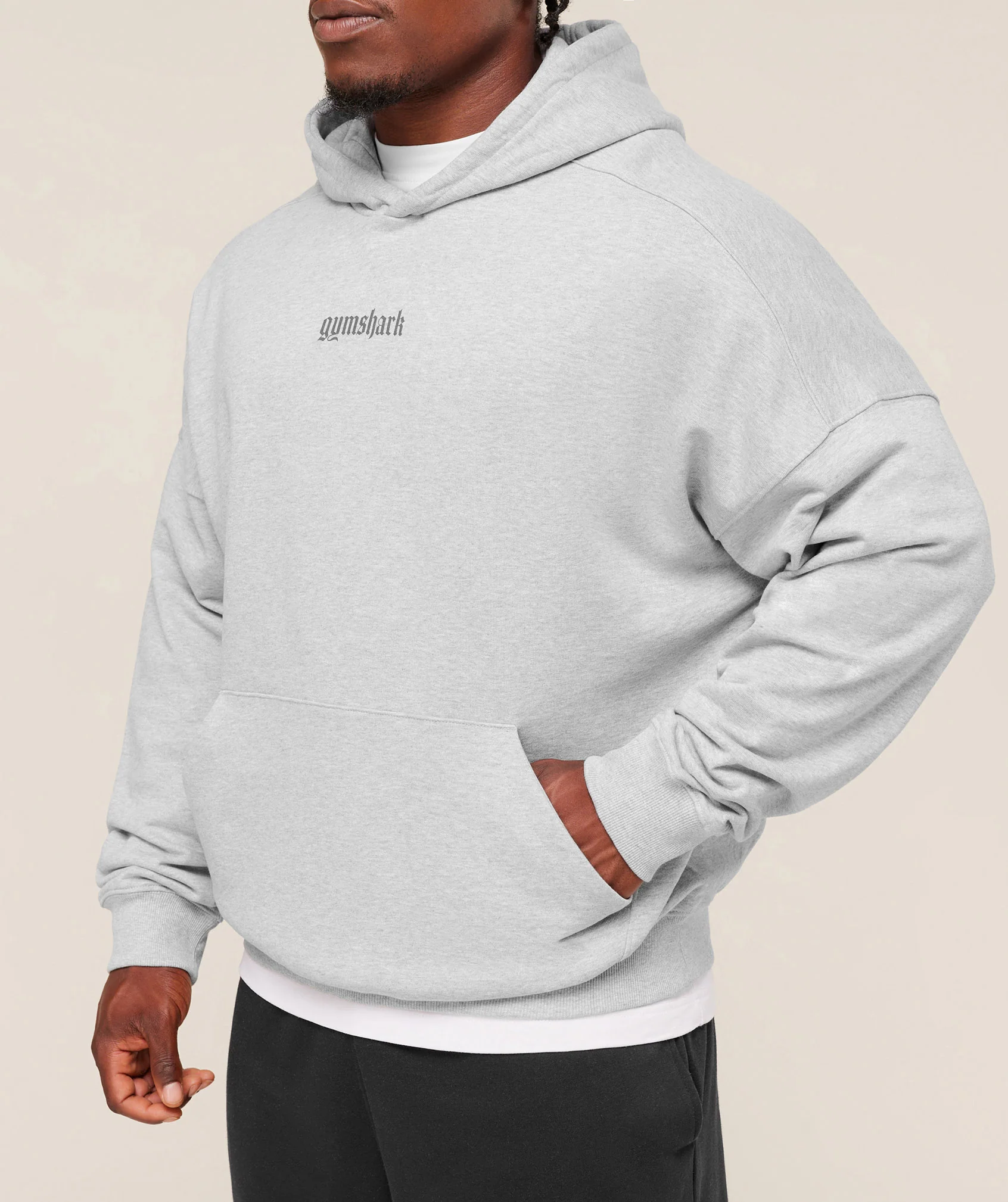 Gymshark Olde English Hoodie - Soft Grey Marl - Image 3