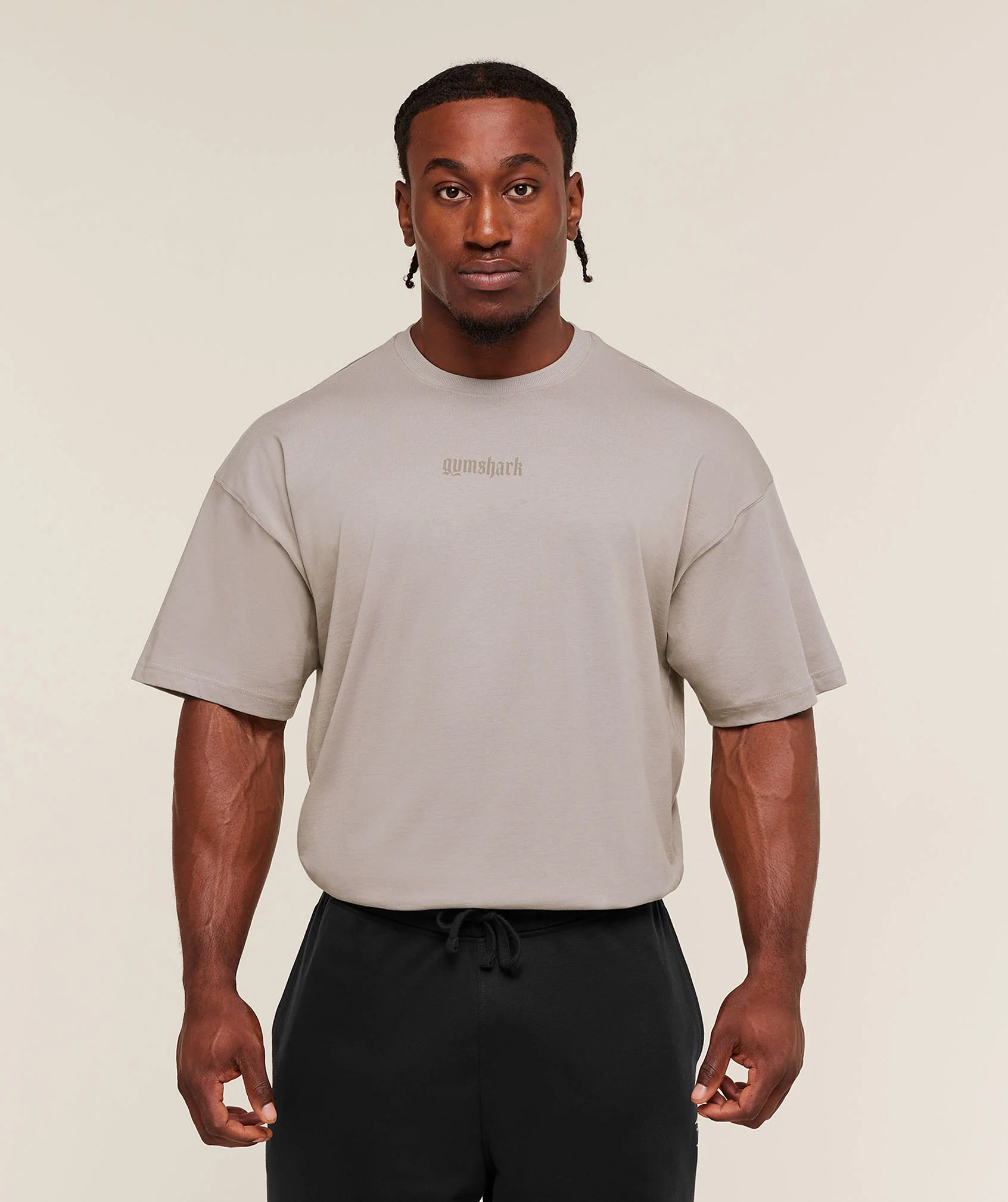 Gymshark Olde English T-Shirt - Mushroom Grey - Image 3