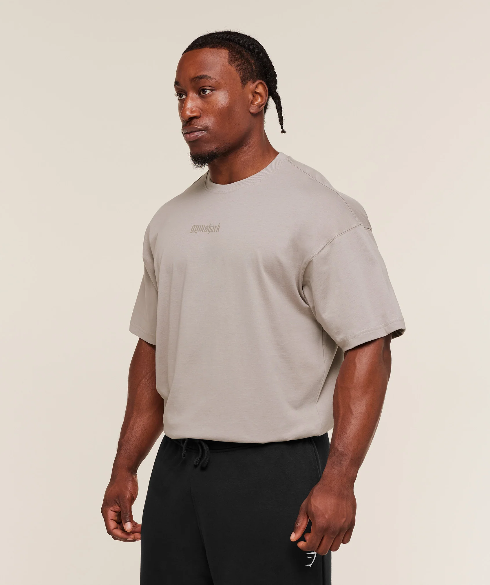Gymshark Olde English T-Shirt - Mushroom Grey - Image 4