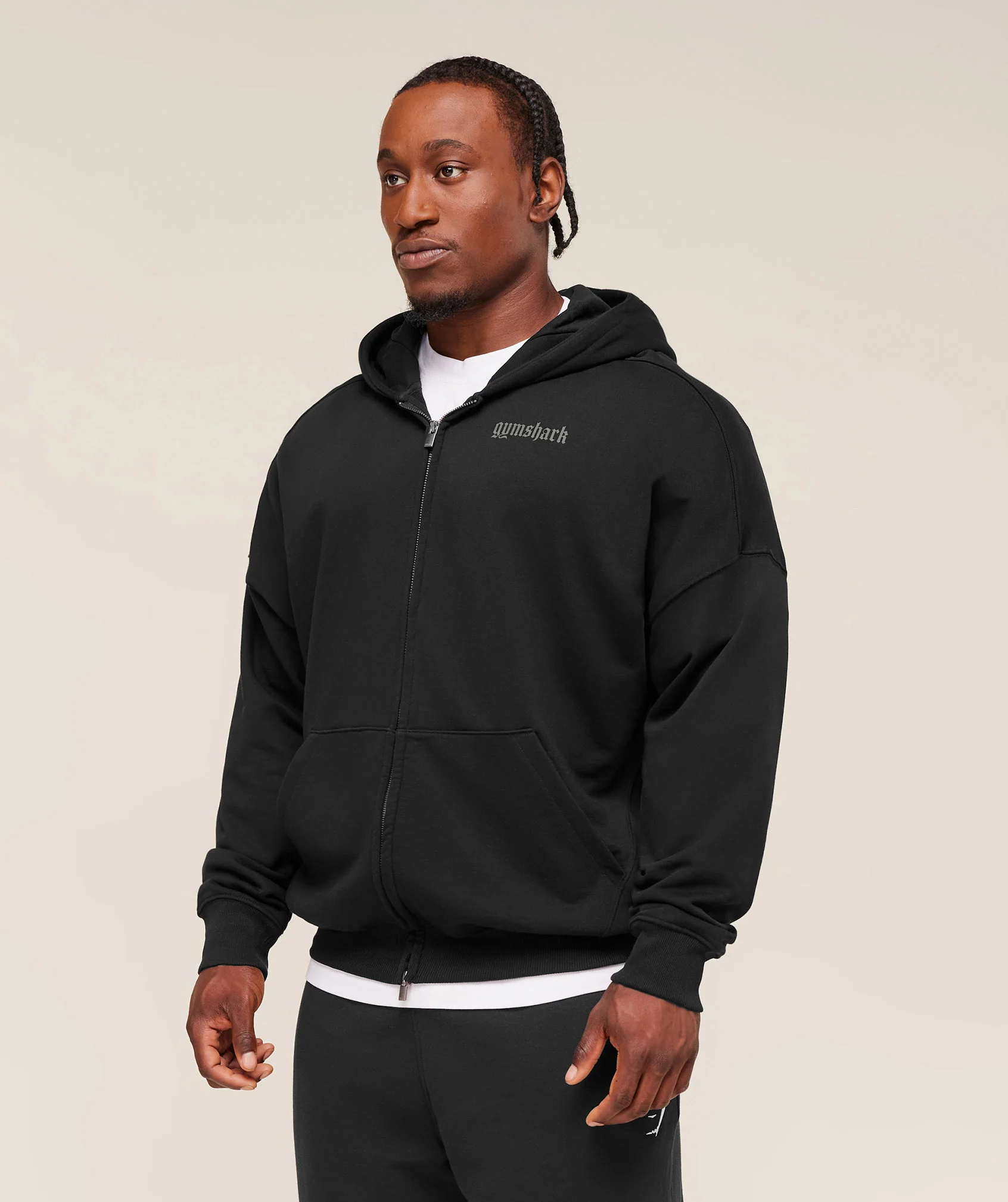 Gymshark Olde English Zip Up Hoodie - Black - Image 3
