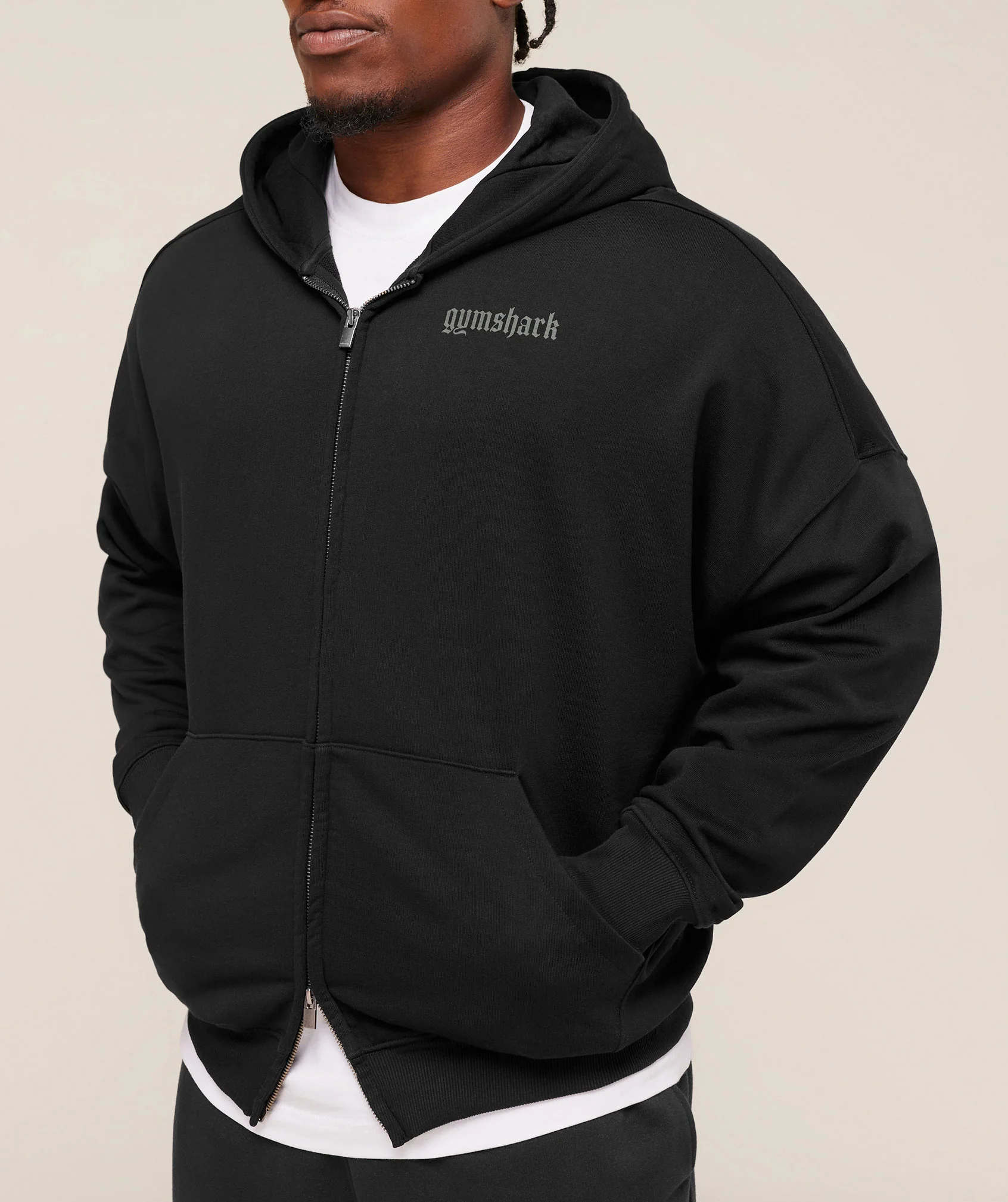 Gymshark Olde English Zip Up Hoodie - Black - Image 5
