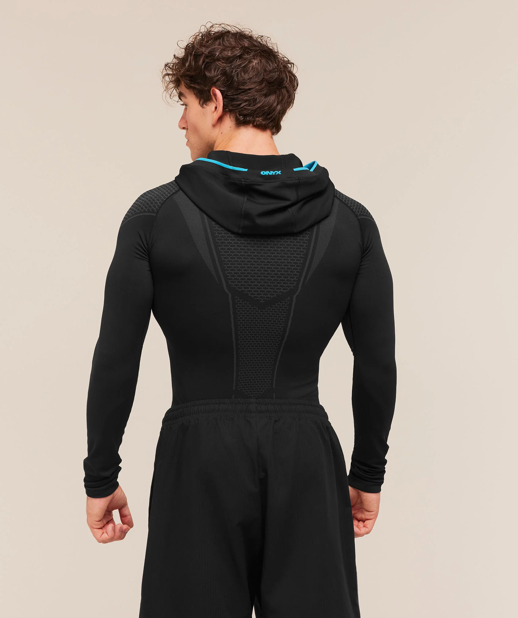 Gymshark Onyx V1 Hoodie - Black/Onyx Grey/Brand Blue - Image 2