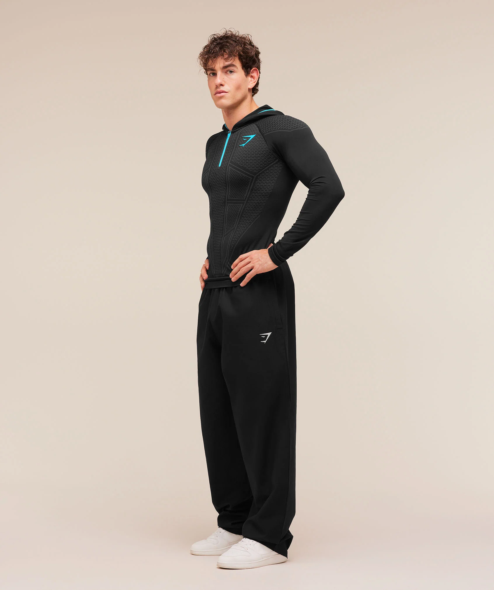Gymshark Onyx V1 Hoodie - Black/Onyx Grey/Brand Blue - Image 5