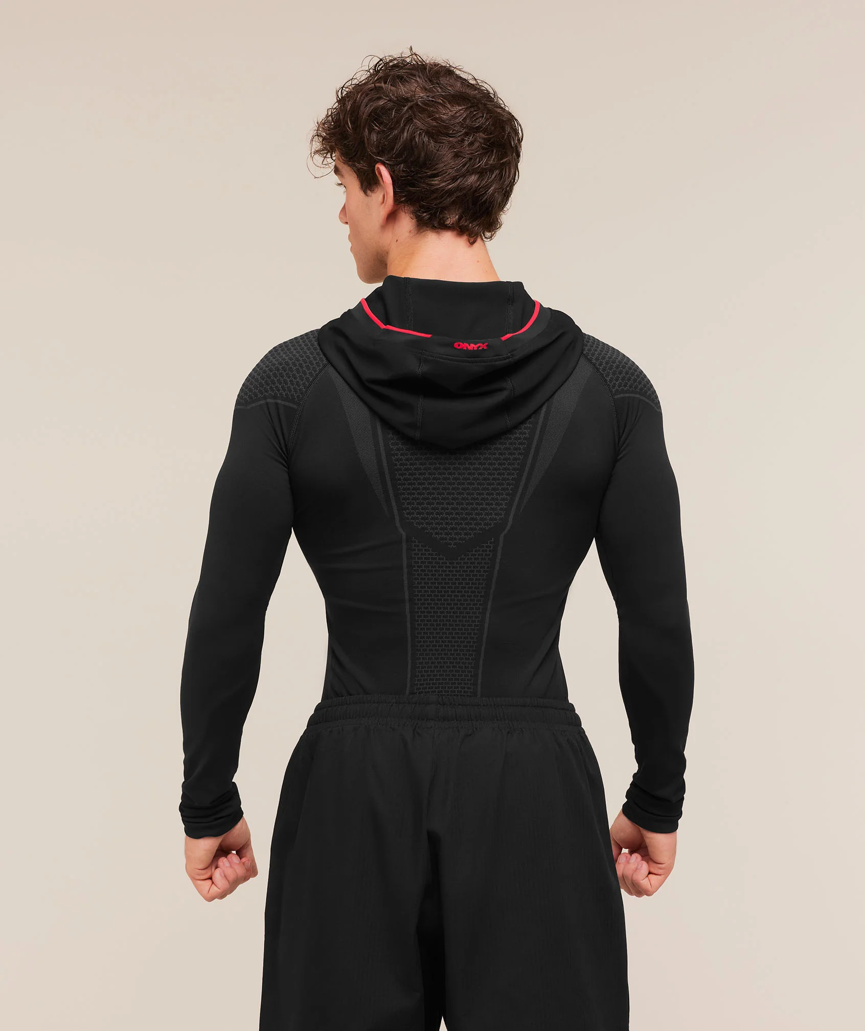 Gymshark Onyx V1 Hoodie - Black/Onyx Grey/Carmine Red - Image 2