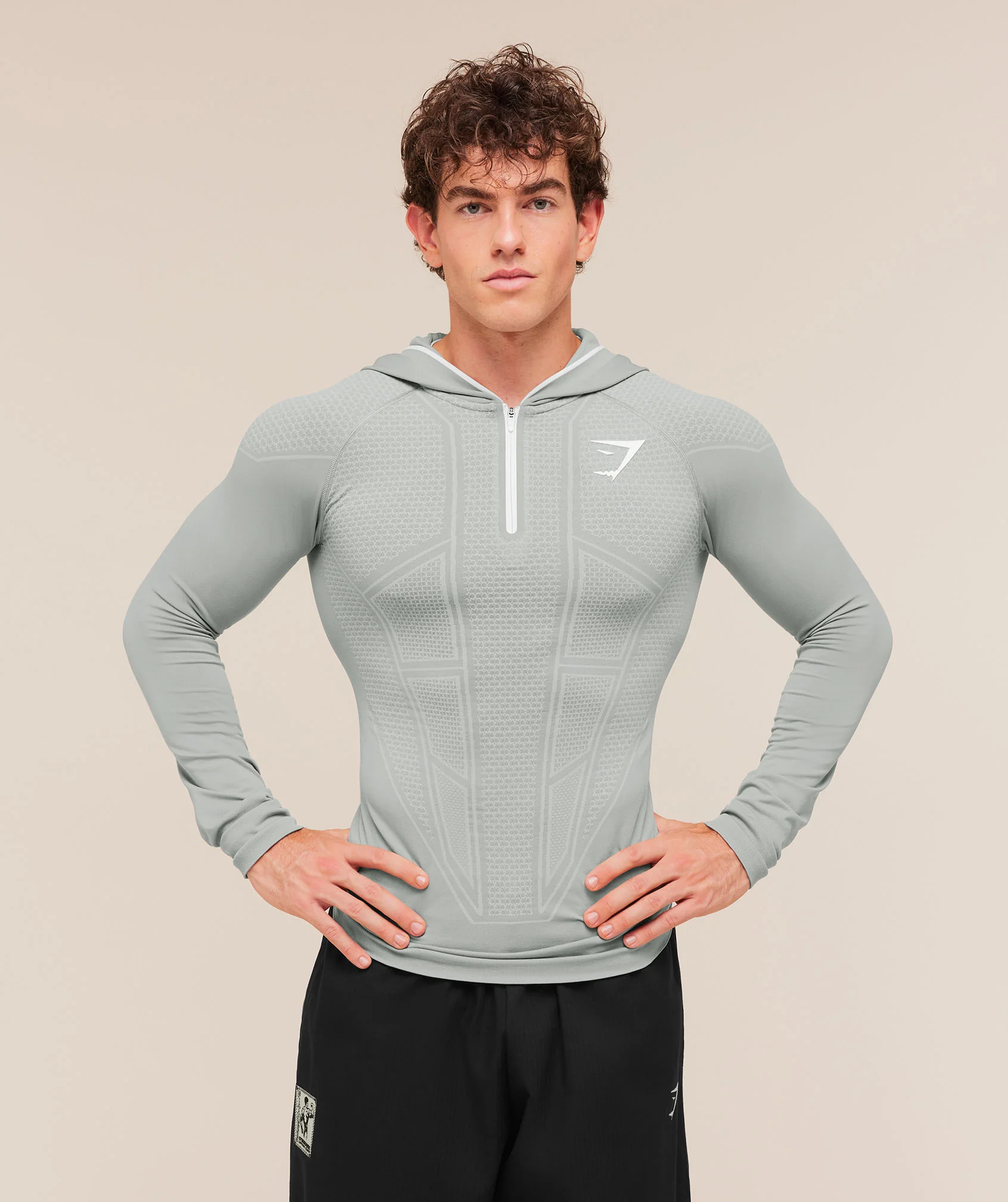 Gymshark Onyx V1 Hoodie - Smokey Grey/Light Grey/White