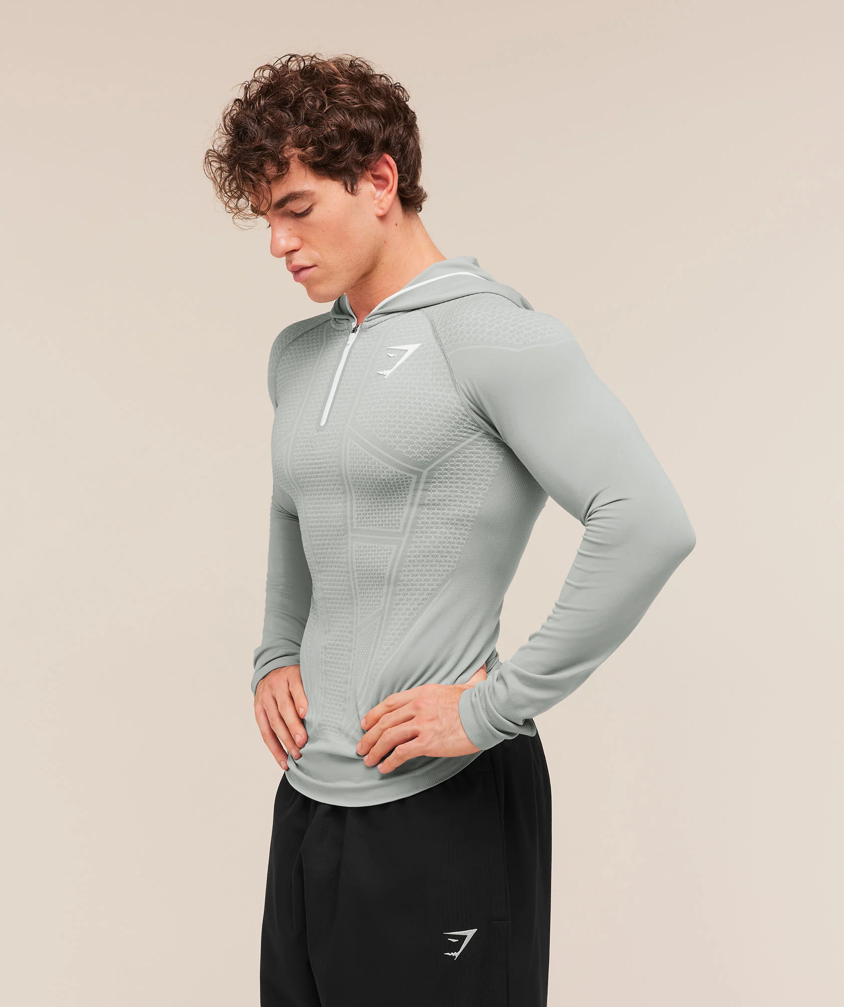 Gymshark Onyx V1 Hoodie - Smokey Grey/Light Grey/White - Image 3